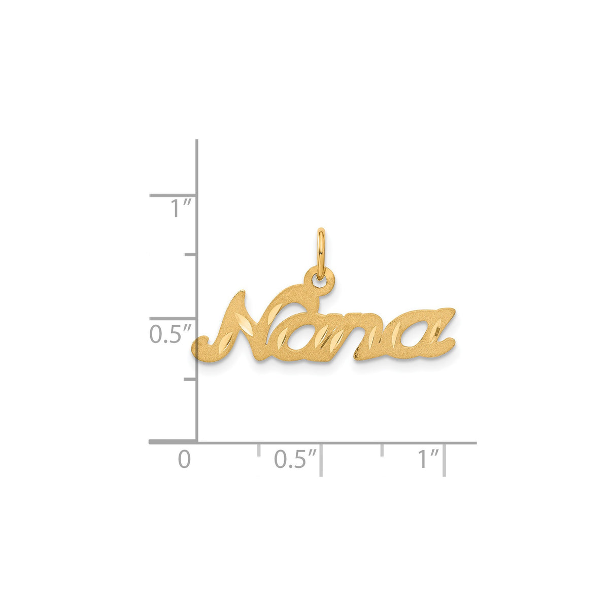 14k Yellow Gold Nana Script Pendant Charm, Polished Sentimental Jewelry for Grandmother
