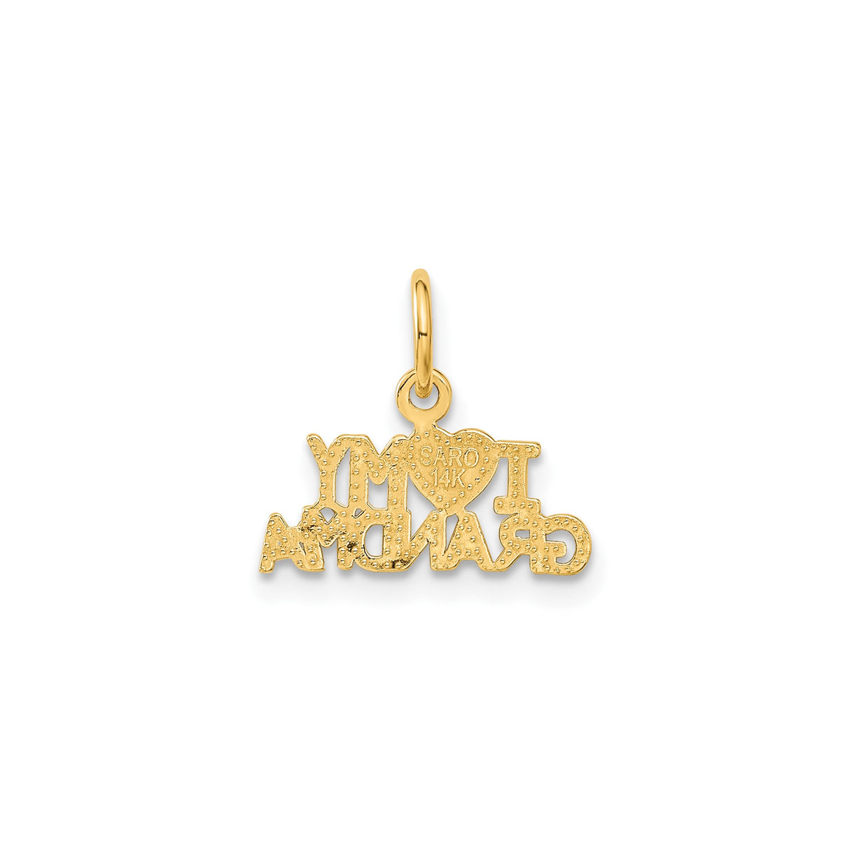 14k Yellow Gold Heart Pendant, I Love My Grandma Charm, Sentimental Jewelry for Women