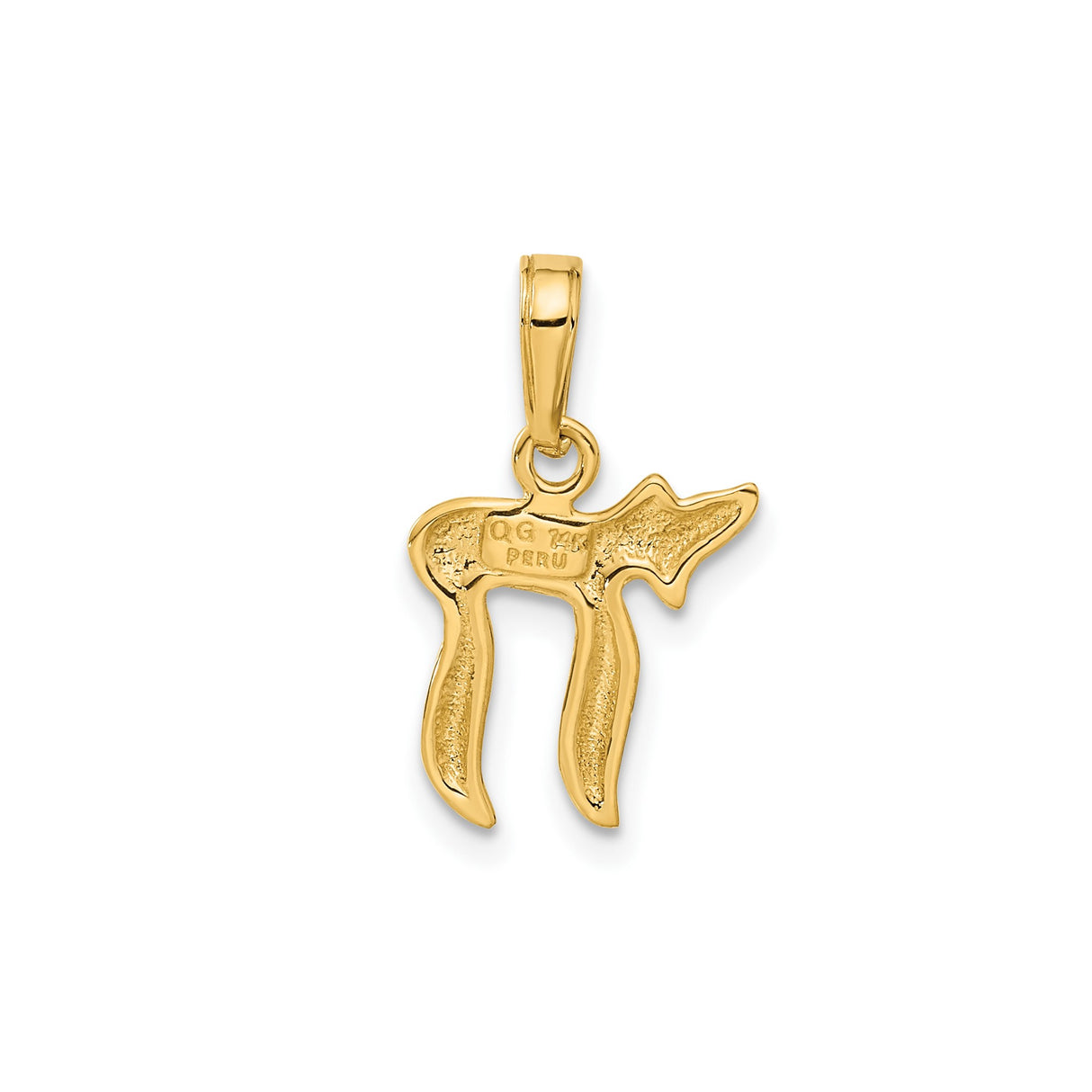 14k Yellow Gold Chai Pendant with Hebrew Symbol of Life, Unisex Jewish Charm