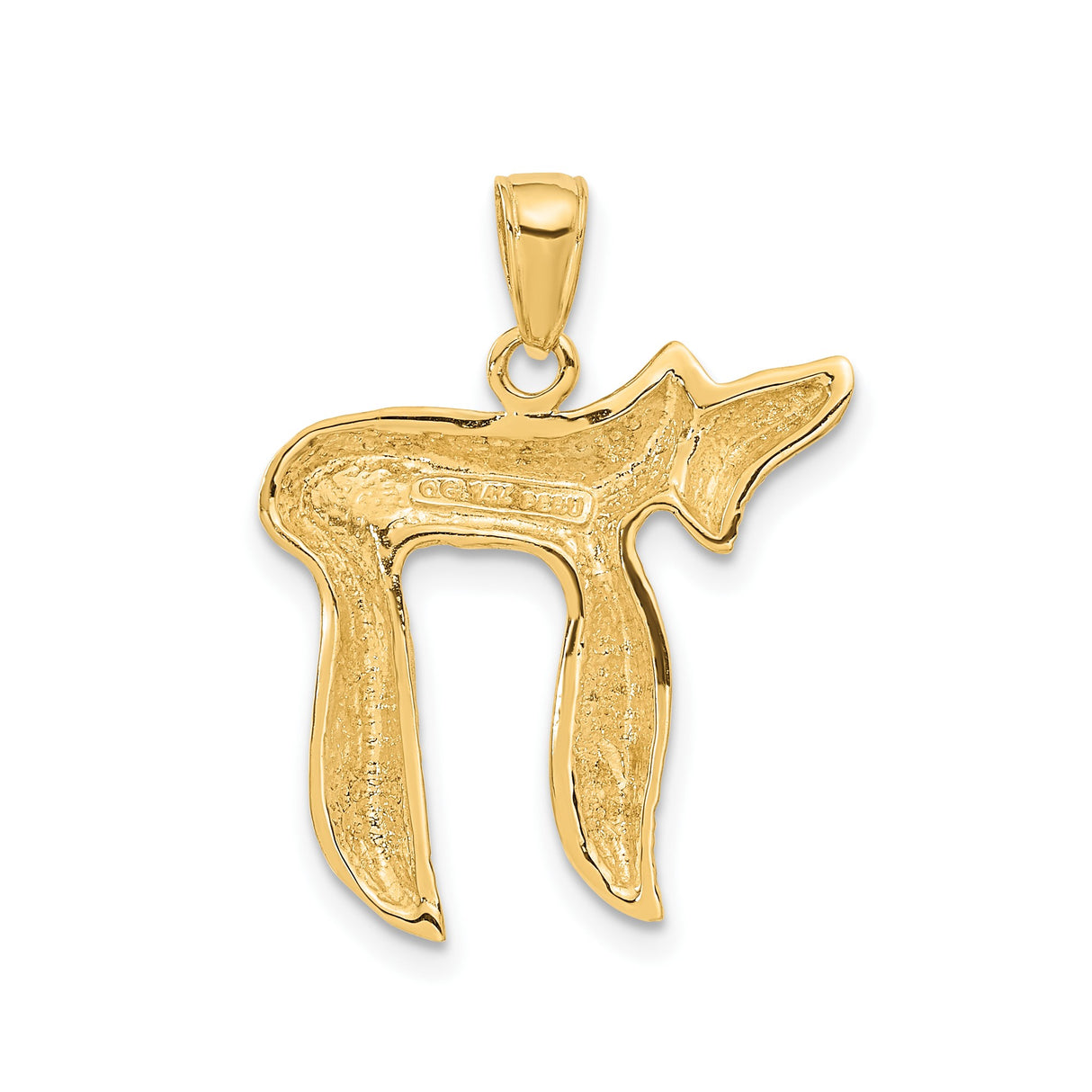 14k Yellow Gold Chai Pendant, Hebrew Life Symbol Religious Charm, Unisex Jewish Jewelry