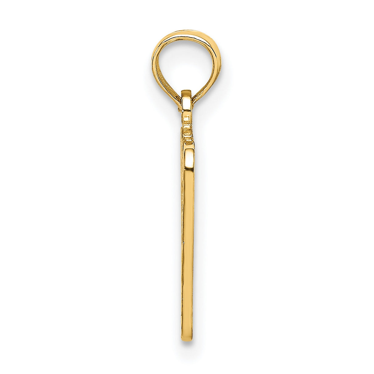 14k Yellow Gold Birth Certificate Pendant Charm with Engraving and Ribbon Detail