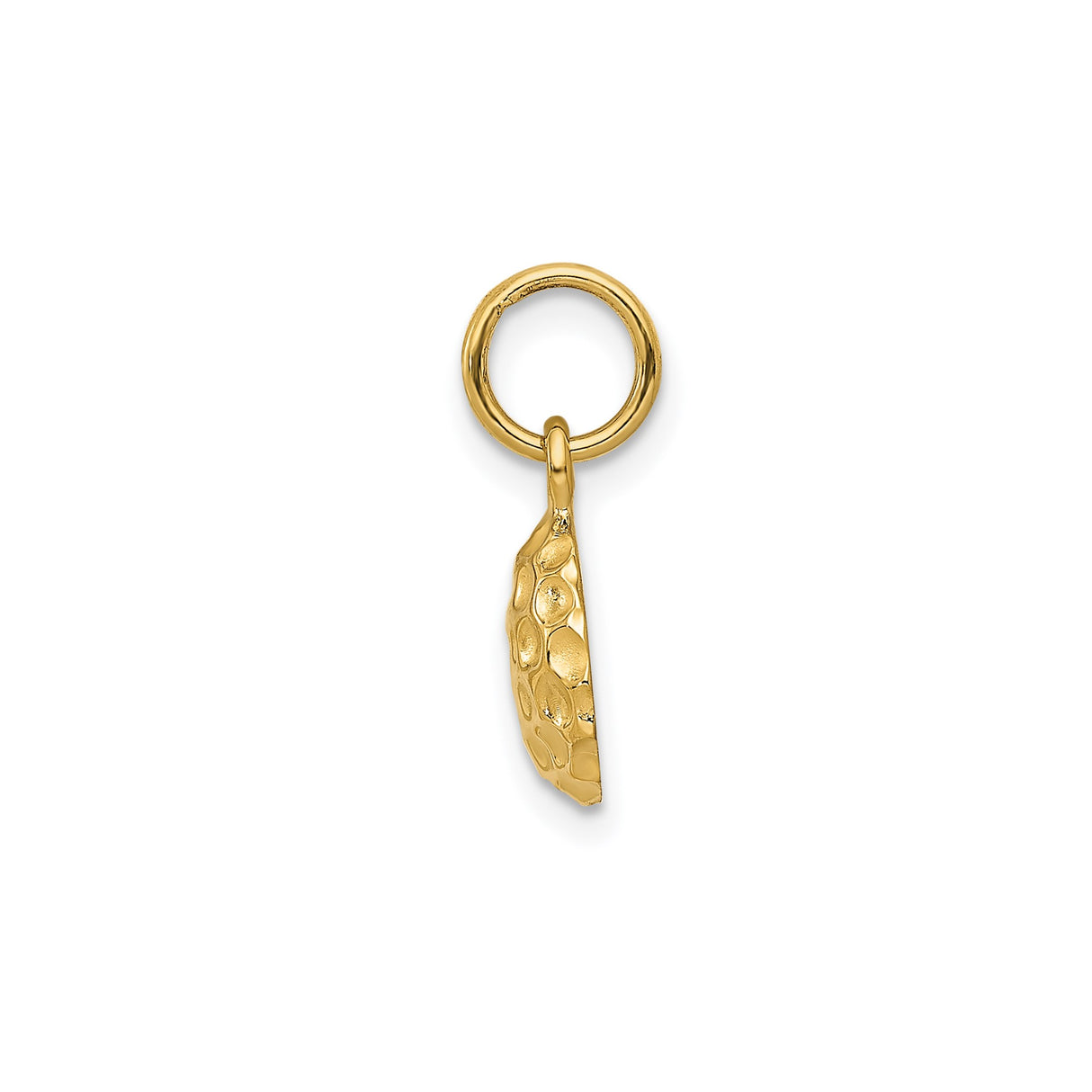 14k Yellow Gold Golf Ball Charm Pendant with Textured Dimple Design for Women or Unisex