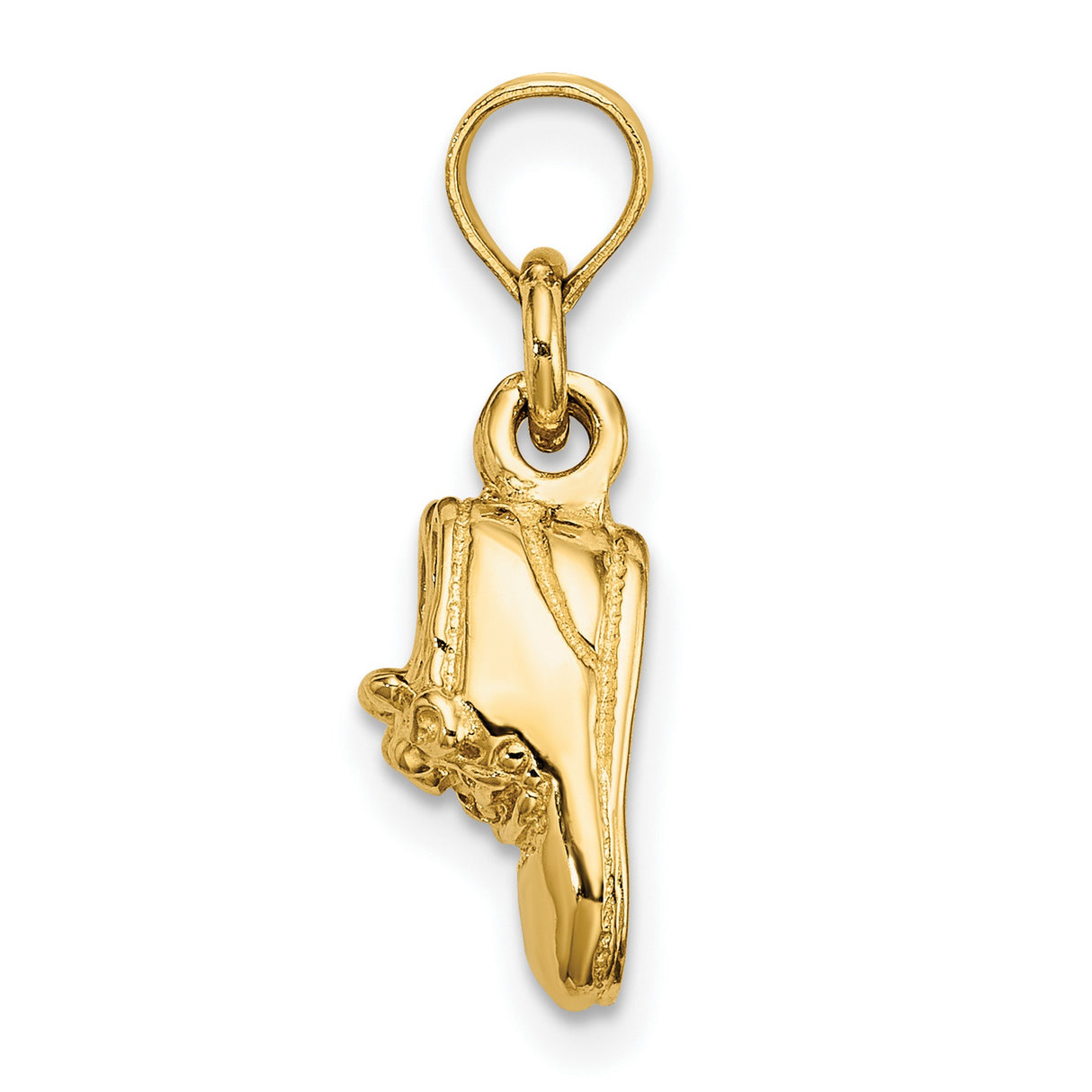 14k Yellow Gold Baby Shoe Pendant Charm, Movable Booties Symbolizing Motherhood and Love