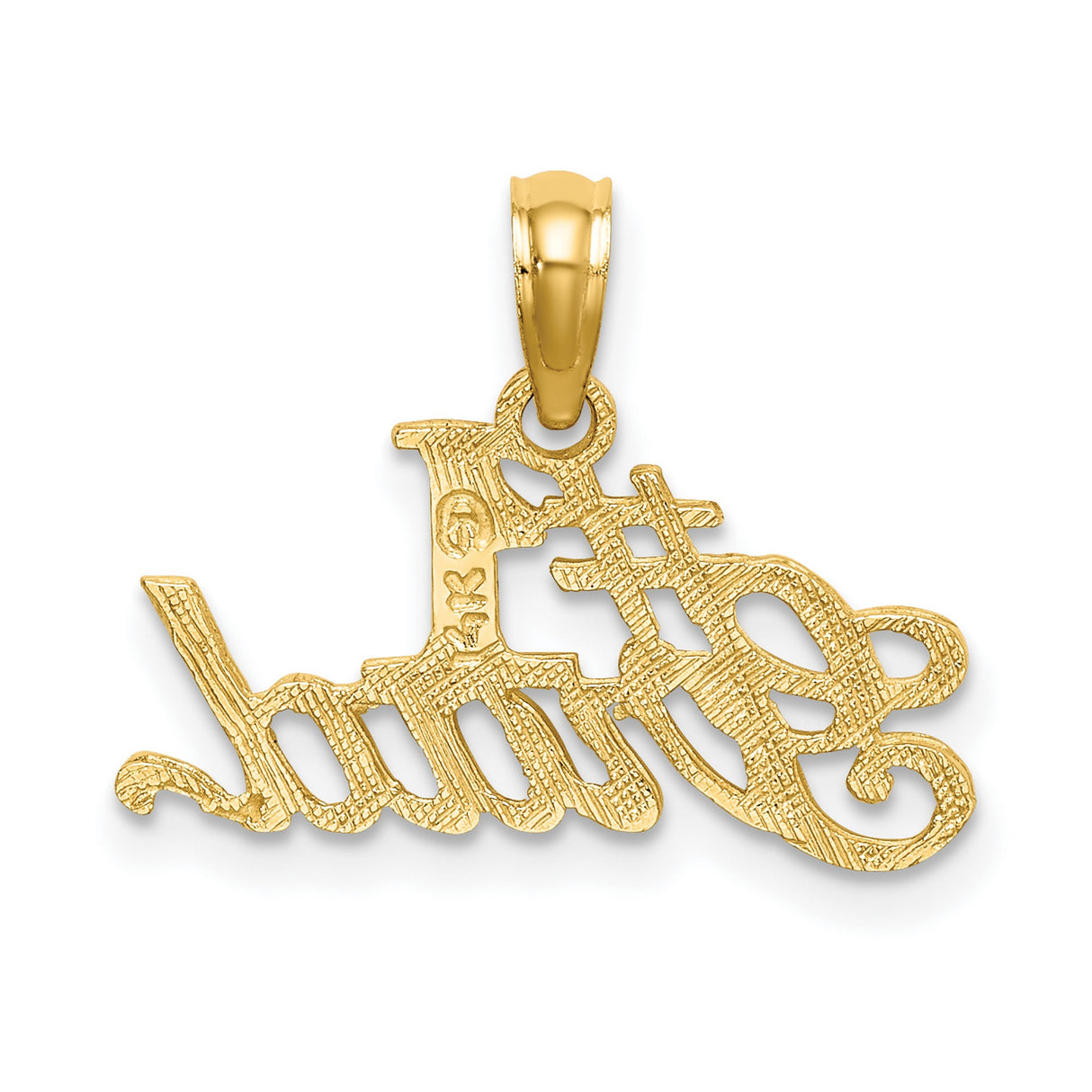 14k Yellow Gold #1 Grad Pendant with Script Lettering, Graduation Charm