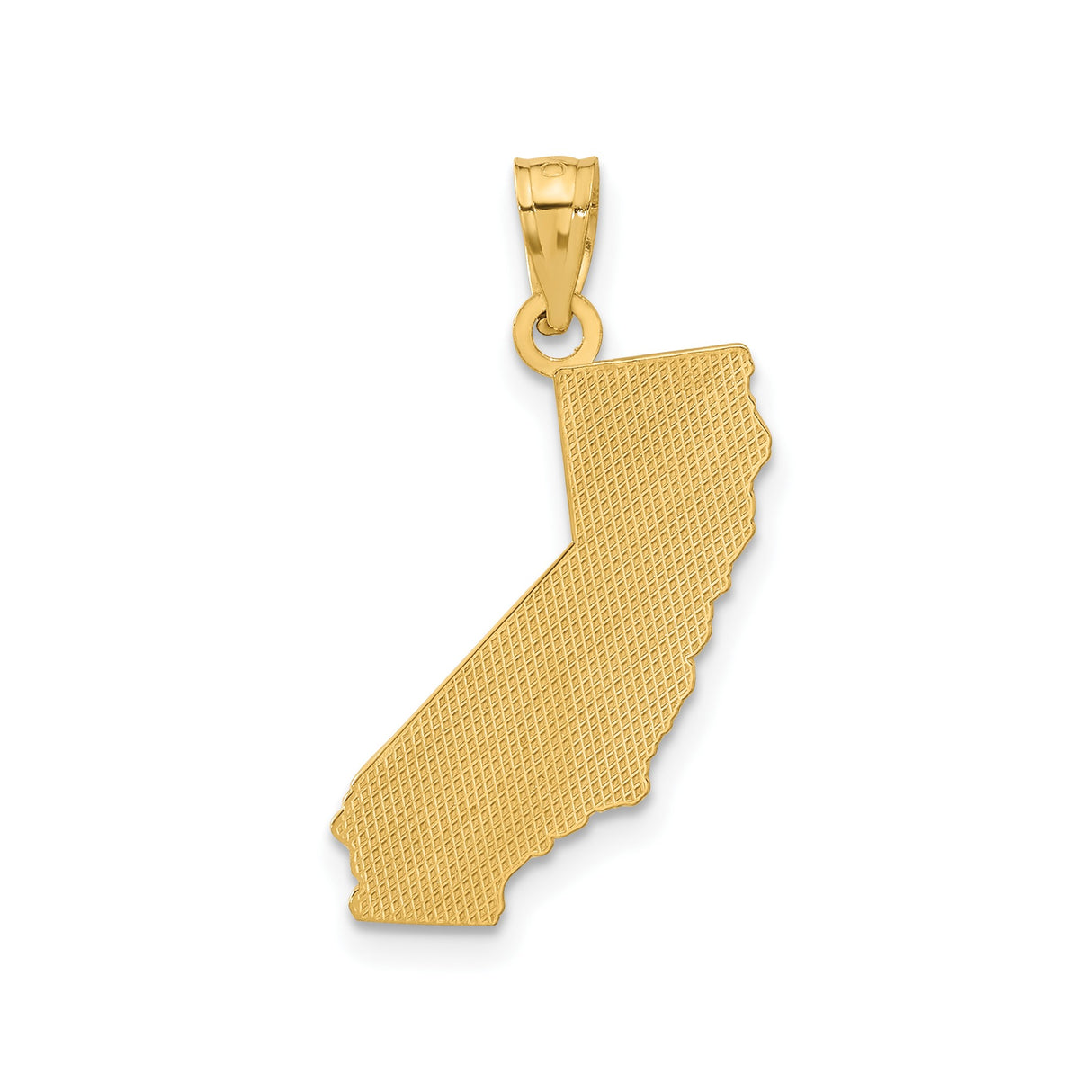 14k Yellow Gold Cali Girl Pendant with California State Outline, West Coast Theme