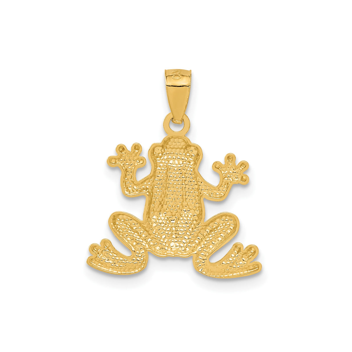 14k Yellow Gold Frog Pendant Charm with Detailed Animal Motif for Women or Unisex Wear