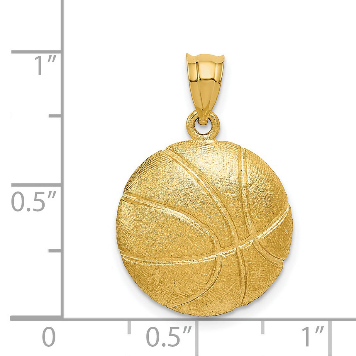 Basketball Charm Pendant in Real 14k Yellow Gold
