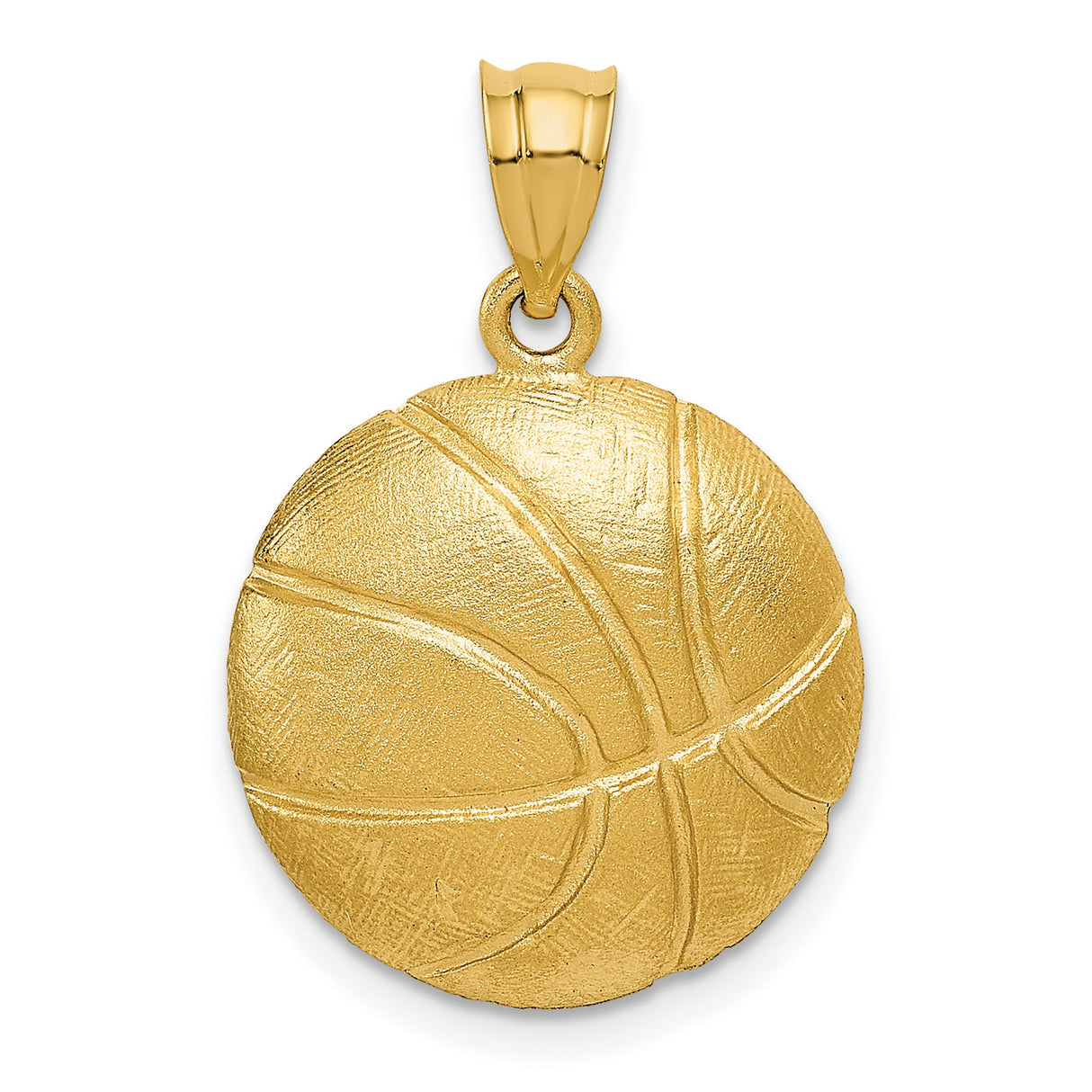 Basketball Charm Pendant in Real 14k Yellow Gold