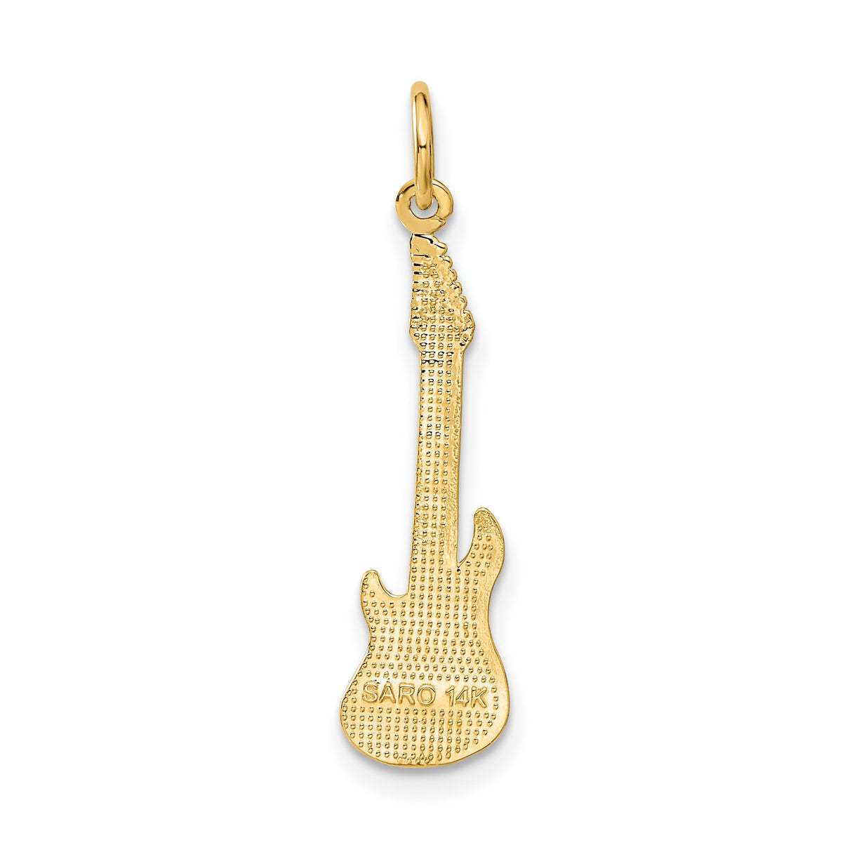 14k Yellow Gold Electric Guitar Pendant Charm, Musical Instrument Design for Men or Unisex