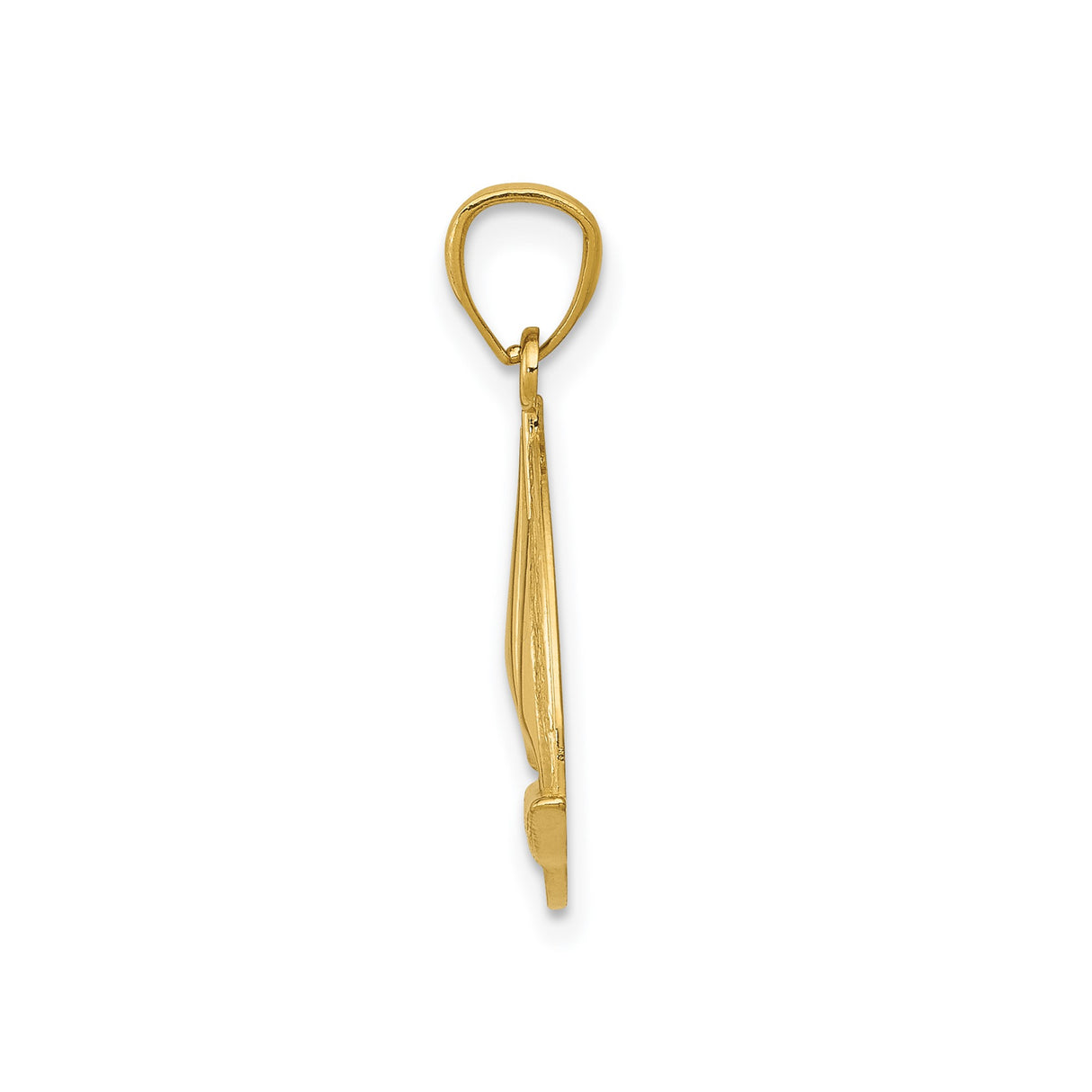 14k Yellow Gold Sailboat Pendant, Open Back Nautical Charm with Ocean and Adventure Theme