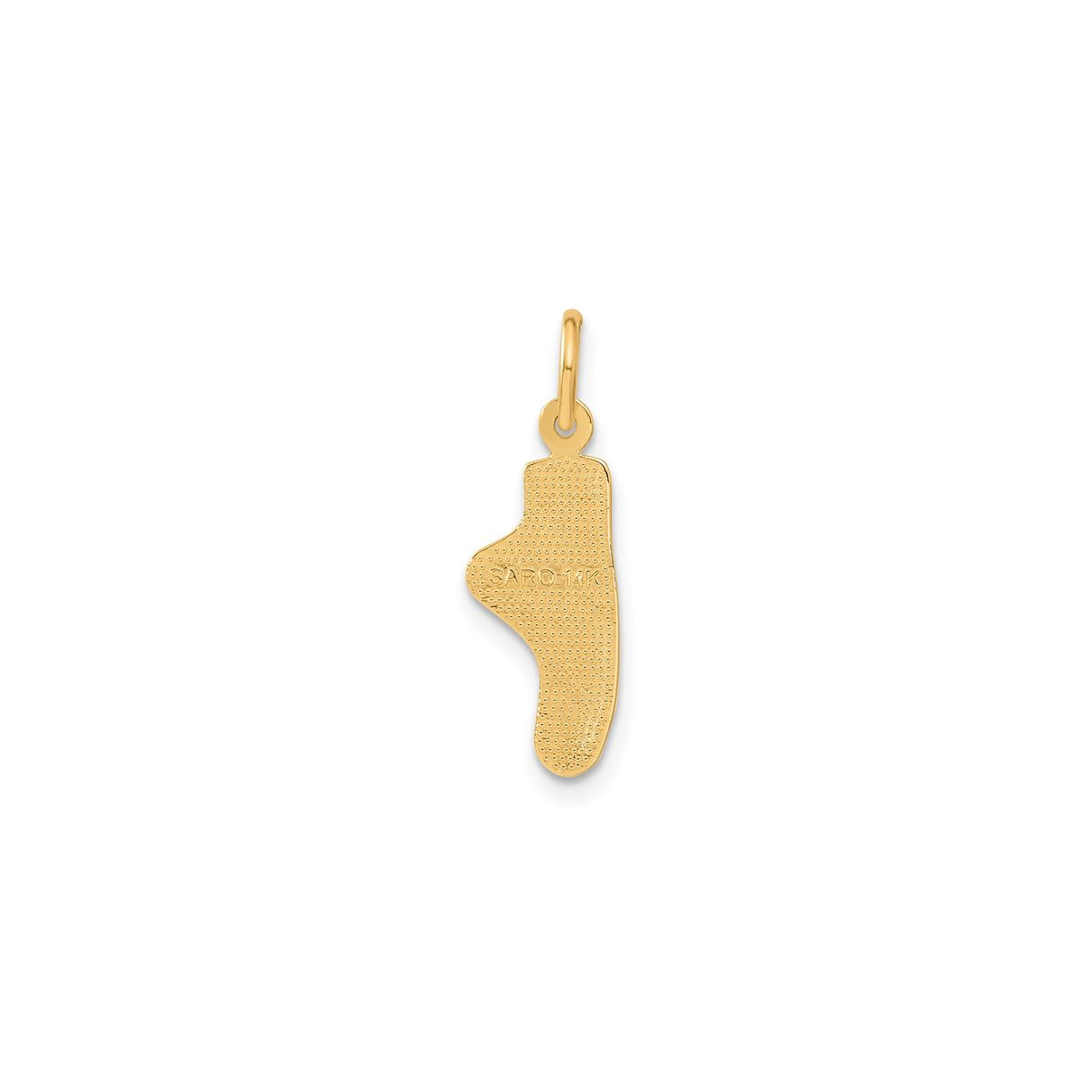14k Yellow Gold Ballet Slipper Charm Pendant, Etched Dance Jewelry for Women and Girls
