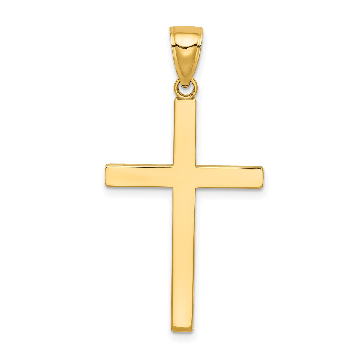 14k Yellow Gold Cross Pendant, Classic Latin Cross Design for Men and Women