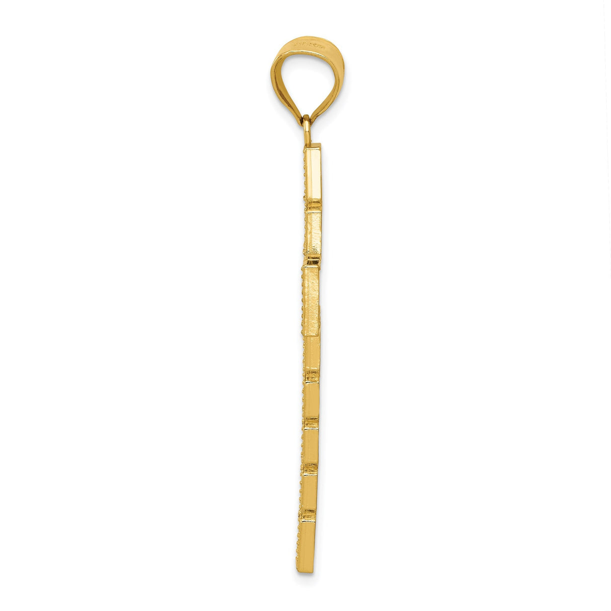 14k Multi-Tone Gold Filigree Cross Pendant with Diamond Cut and Beaded Border Vintage Style