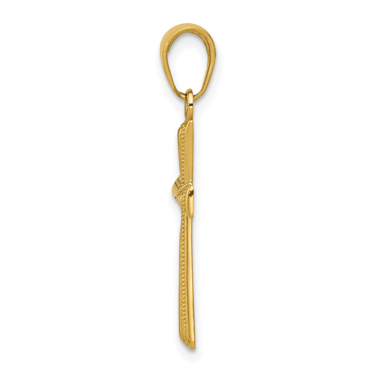 14k Yellow Gold Latin Cross Pendant with High Polish Finish, Classic Religious Design for Men and Women