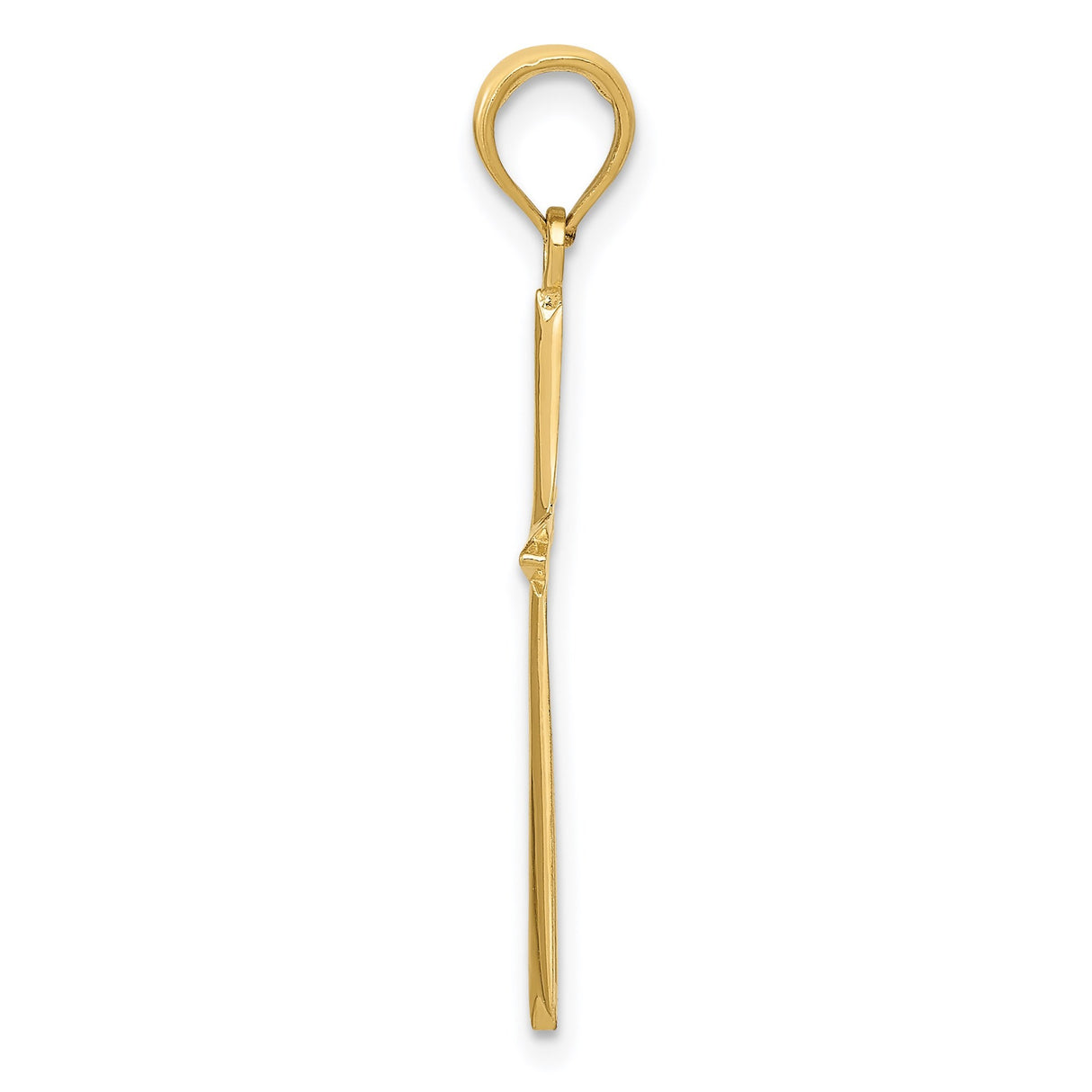 14k Yellow Gold Cross Pendant with Latin Design and Polished Finish for Men and Women