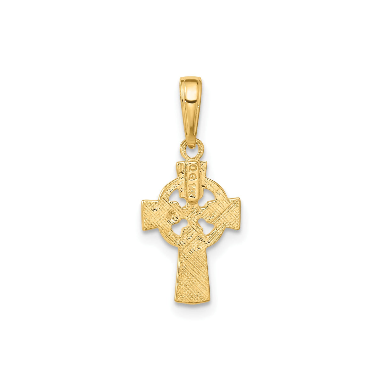 14k Yellow Gold Celtic High Cross Pendant with Woven Motif and Polished Detail