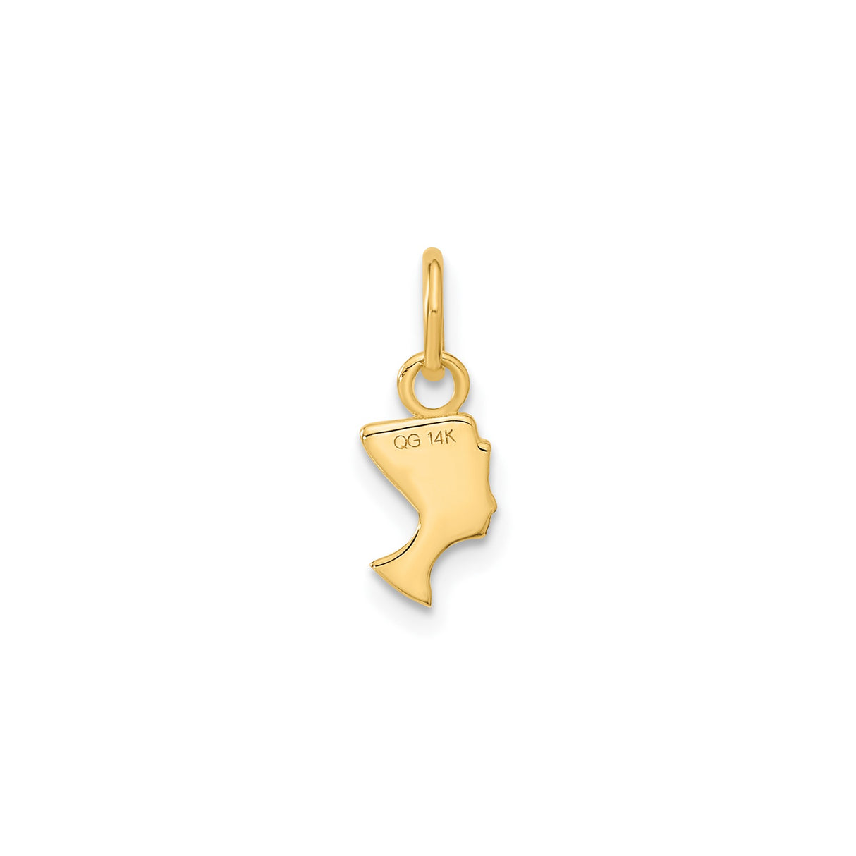 14k Yellow Gold Nefertiti Pendant, Ancient Egyptian Queen Charm, African Heritage Jewelry