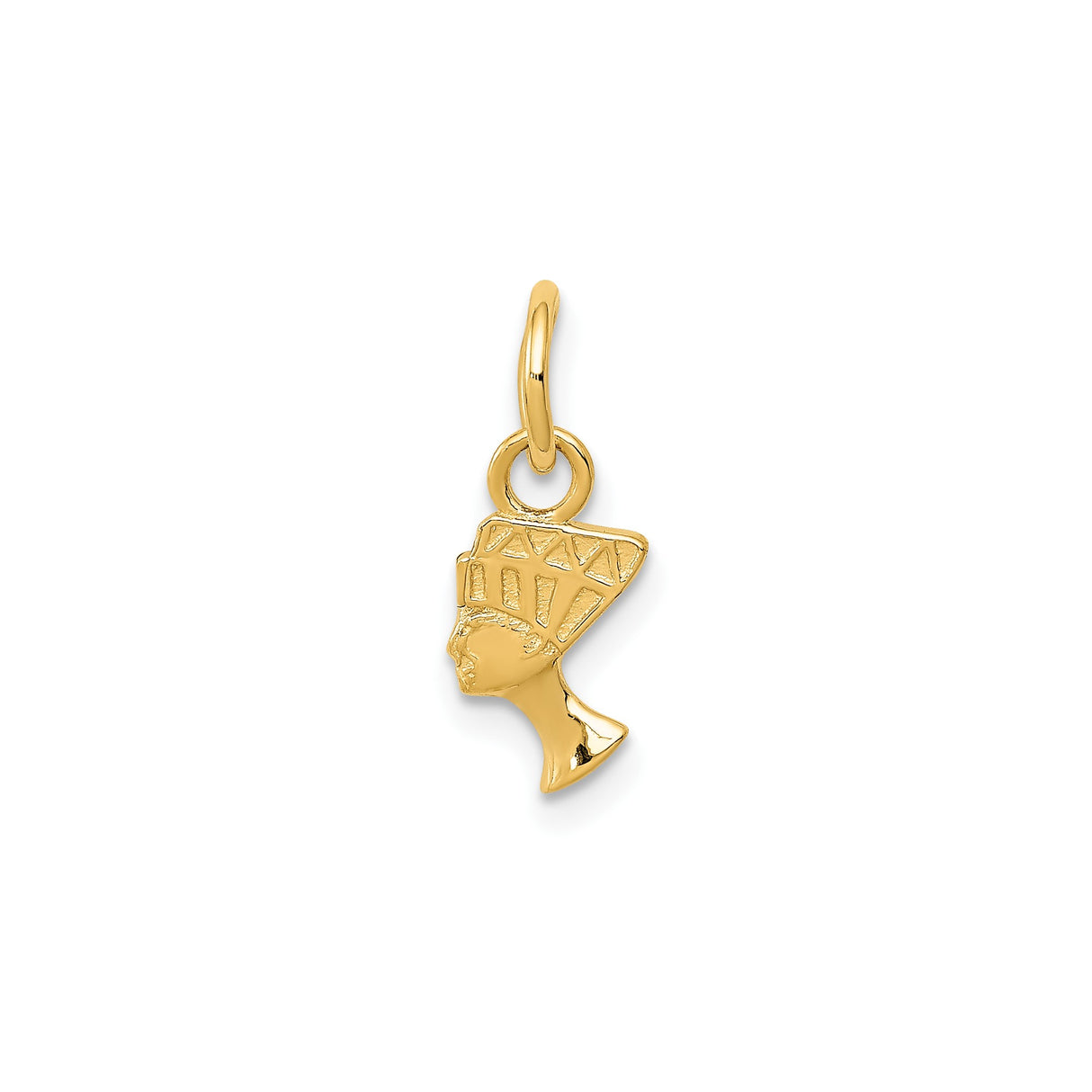 14k Yellow Gold Nefertiti Pendant, Ancient Egyptian Queen Charm, African Heritage Jewelry