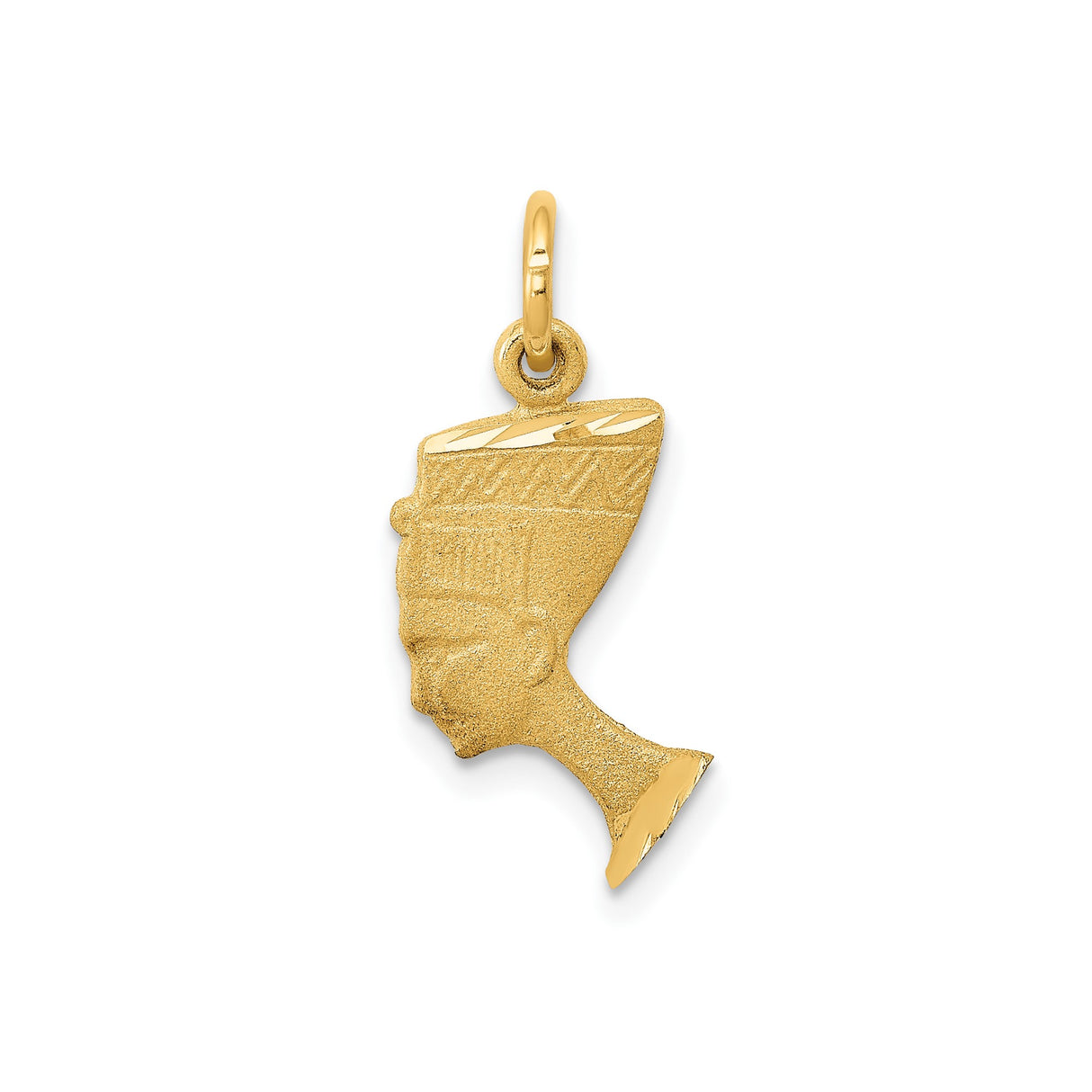 14k Yellow Gold Nefertiti Pendant, African Queen Profile, Egyptian Heritage Charm, Afrocentric Jewelry