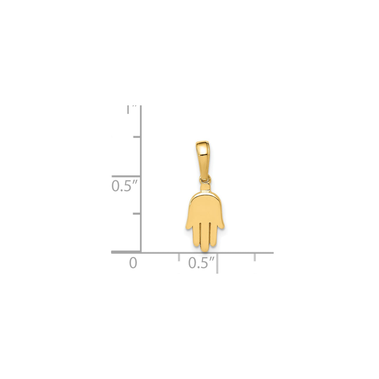 14k Yellow Gold Hamsa Hand Pendant, Spiritual Protection Amulet, Unisex Religious Jewelry