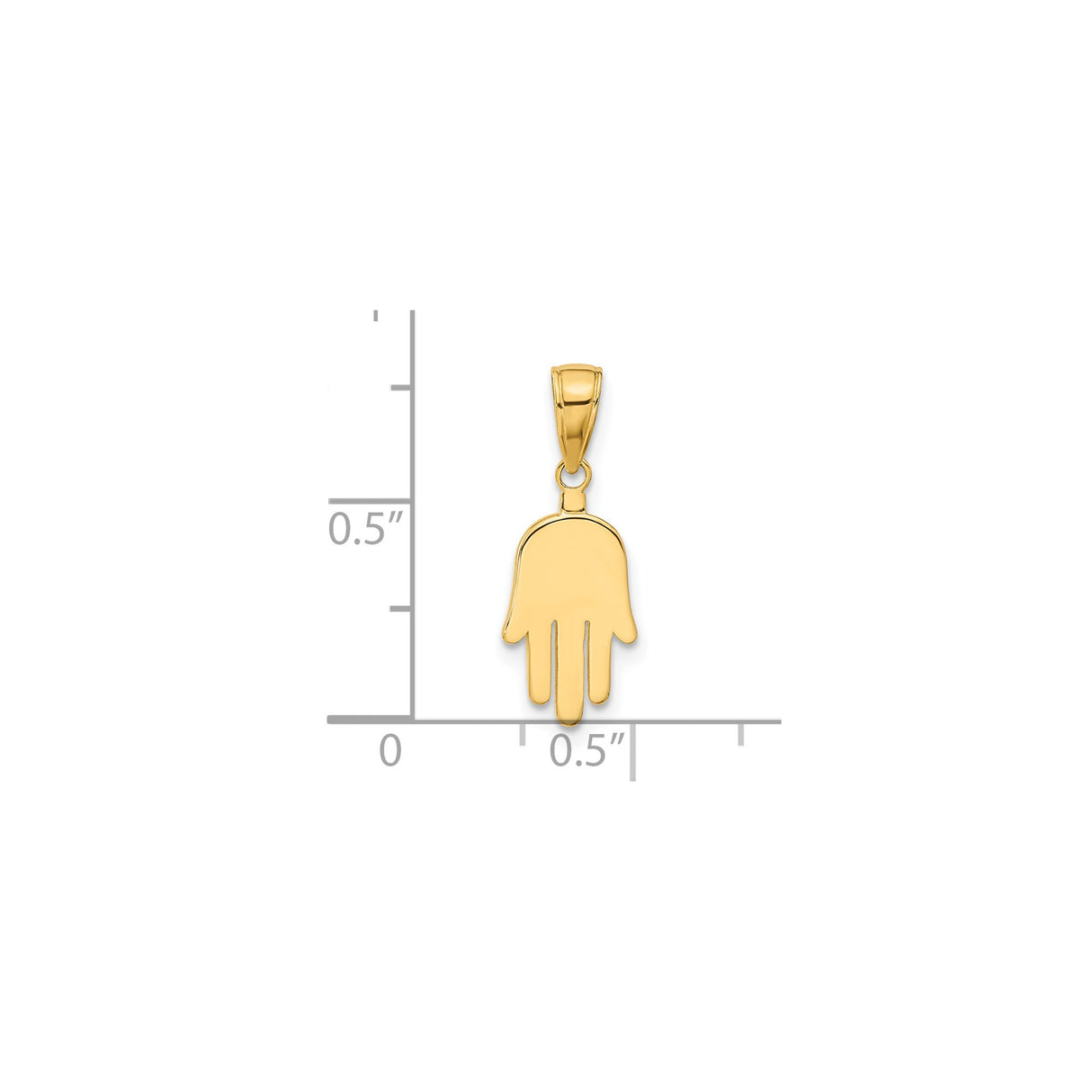 14k Yellow Gold Hamsa Hand Pendant, Minimalist Spiritual Amulet for Women