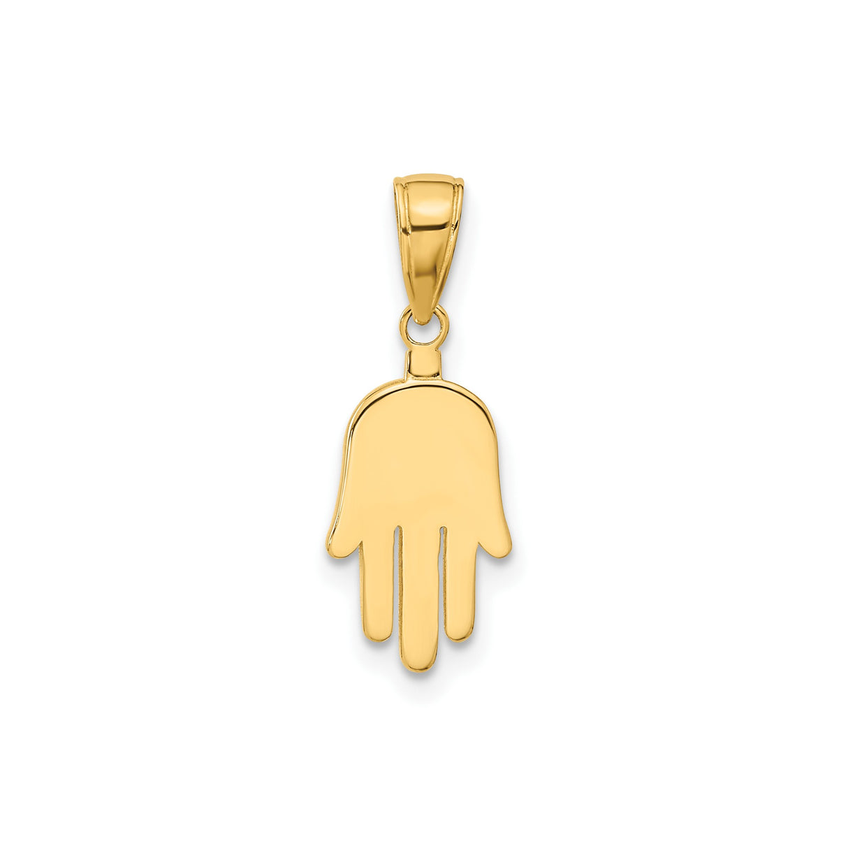 14k Yellow Gold Hamsa Hand Pendant, Minimalist Spiritual Amulet for Women