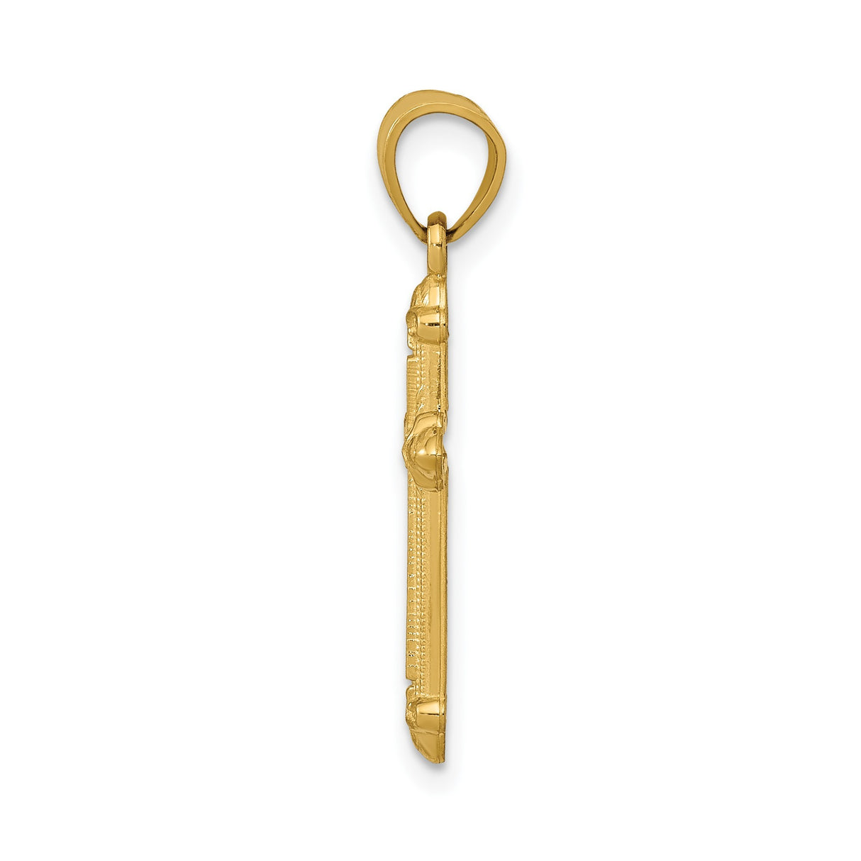 14k Yellow Gold Cross Pendant, Vintage Style Religious Charm for Men and Women