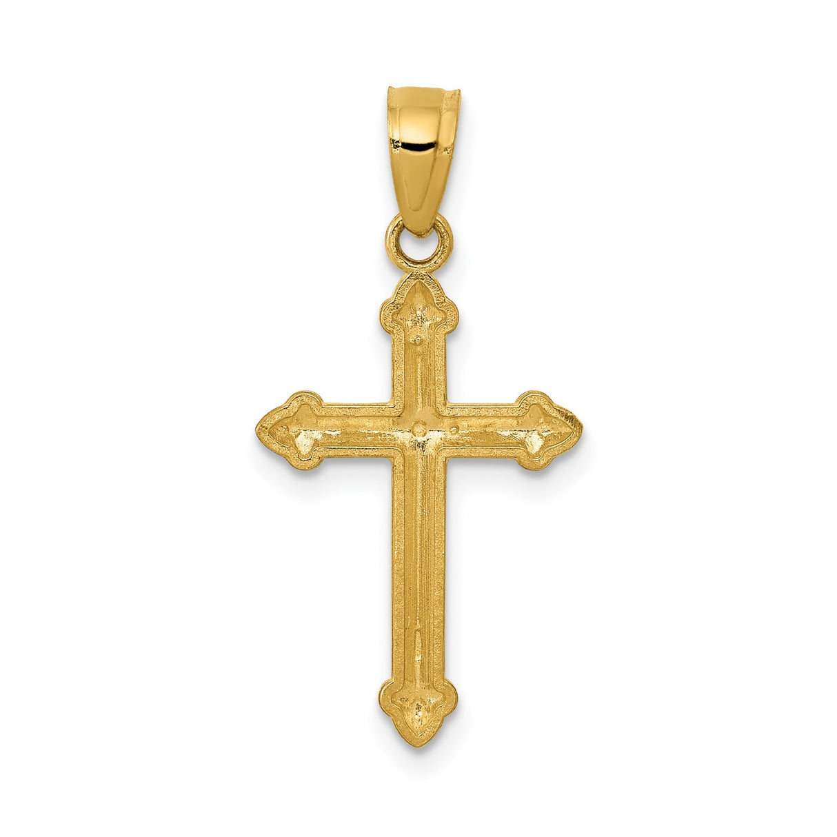 14k Yellow Gold Cross Pendant, Vintage Style Religious Charm for Men and Women