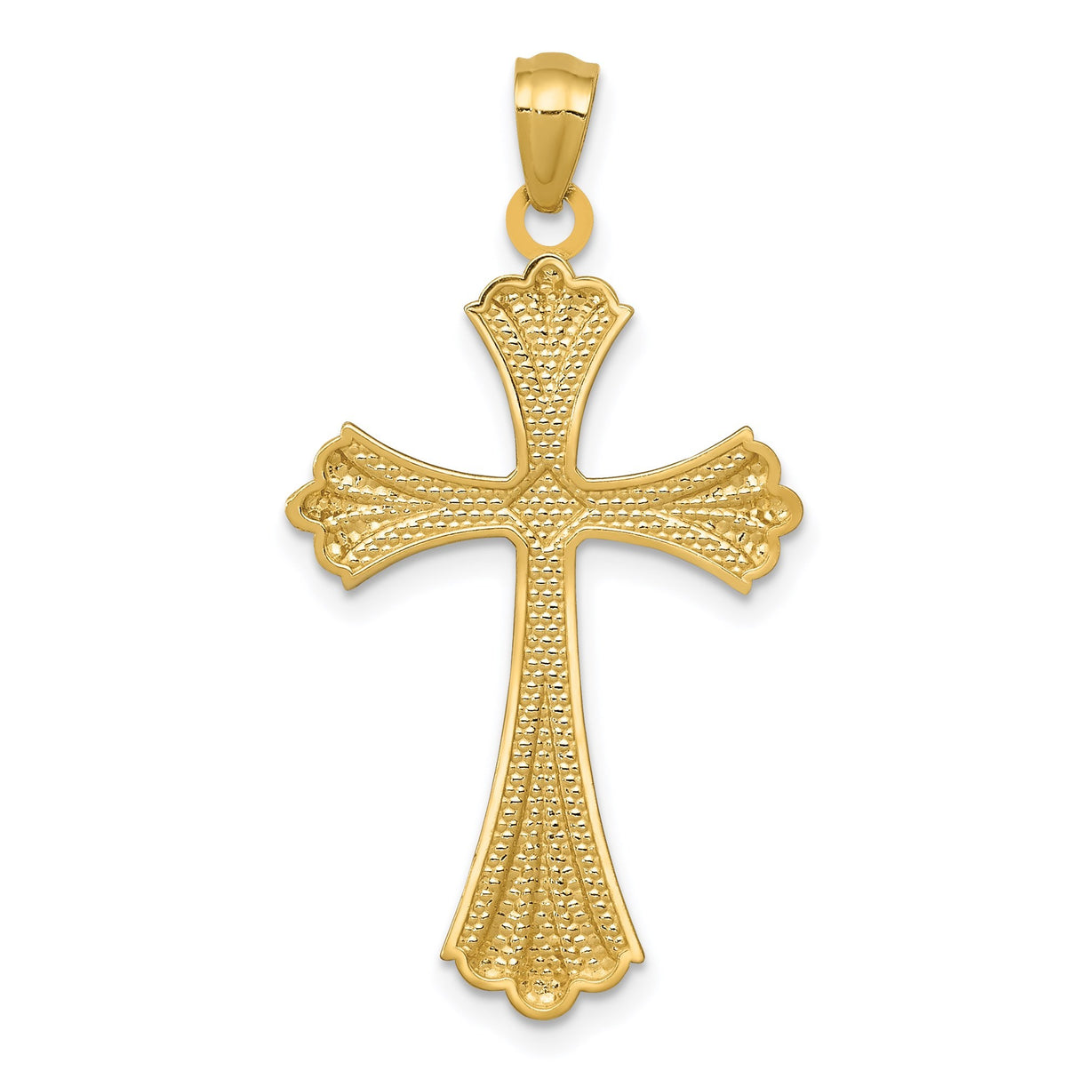 14k Two-Tone Gold Cross Pendant with Twisted Rope Detail and Patonce Design