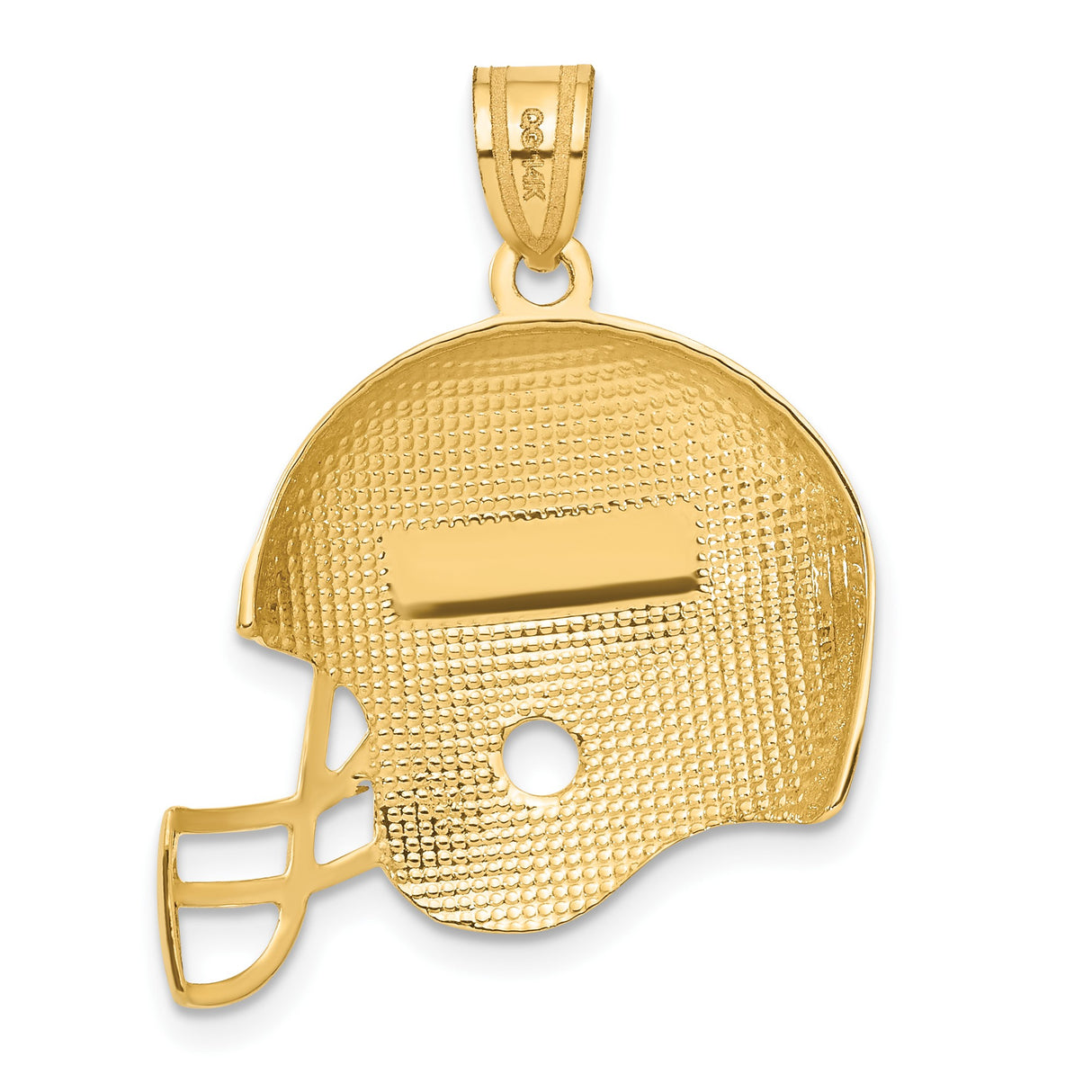 14k Yellow Gold Football Helmet Pendant, Sports Charm for Men or Unisex