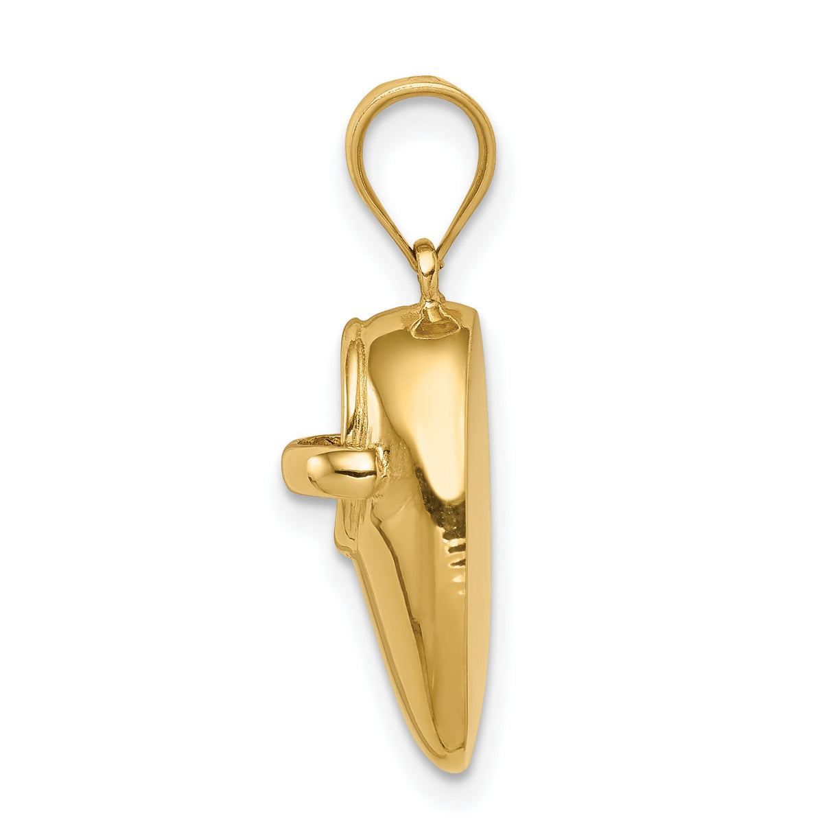 14k Yellow Gold Baby Bootie Pendant Charm, Polished 3D Shoe Keepsake Symbol of Motherhood