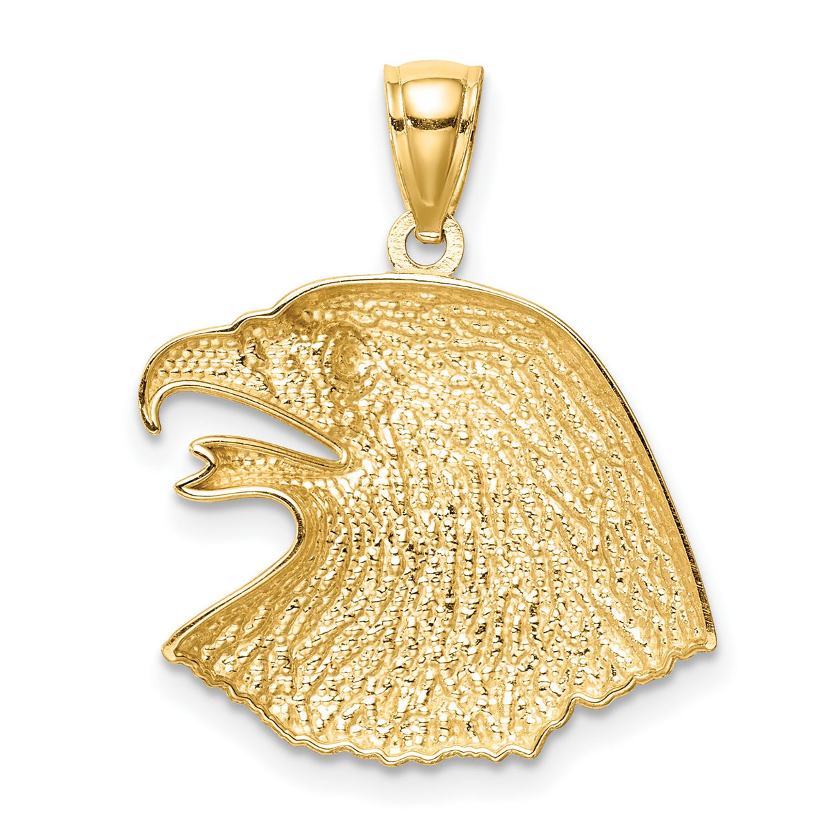 14k Yellow Gold Eagle Head Pendant, Patriotic Nature-Inspired Jewelry for Men