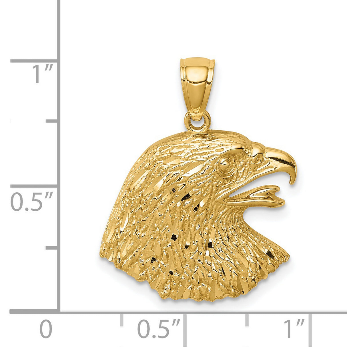 14k Yellow Gold Eagle Head Pendant, Patriotic Nature-Inspired Jewelry for Men