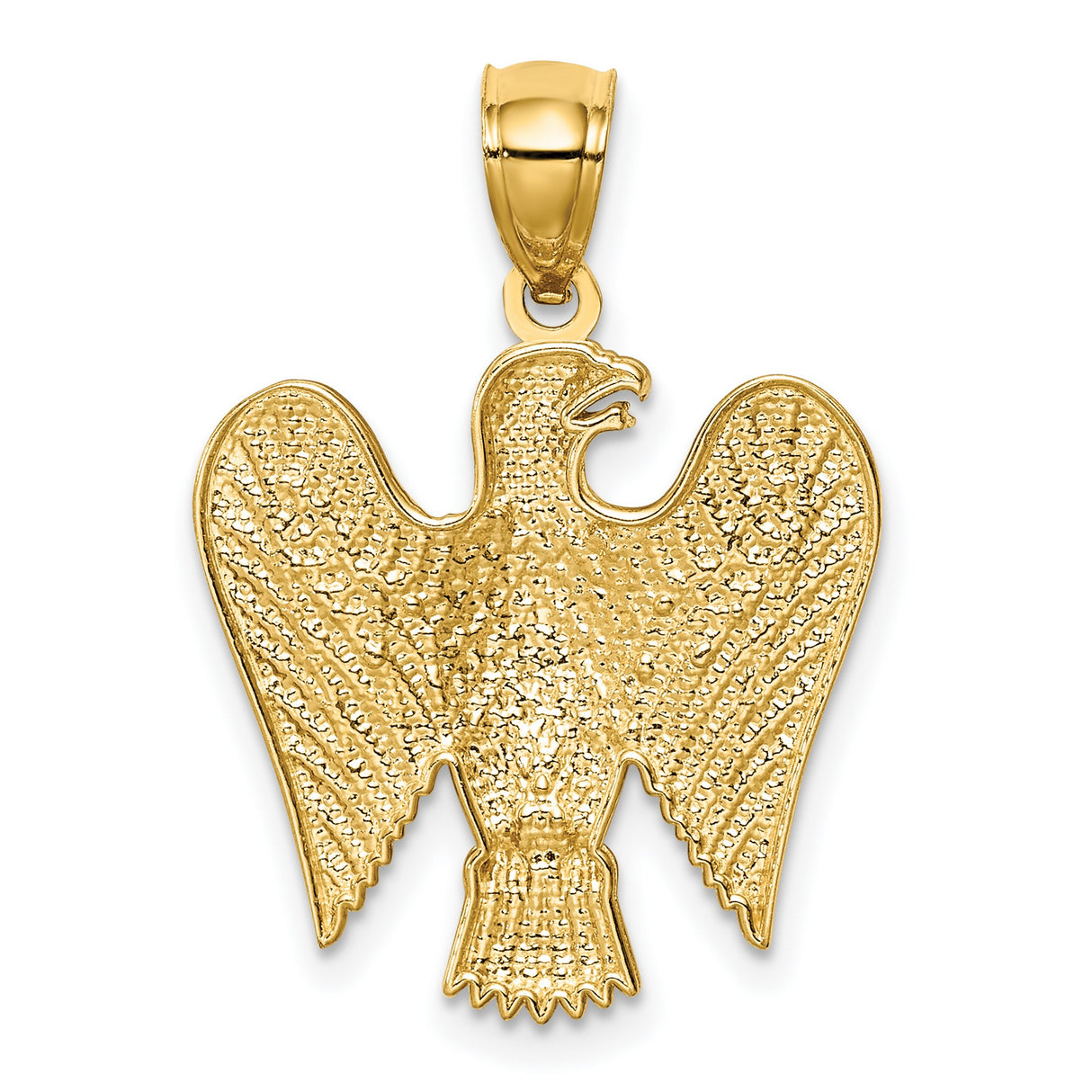 14k Yellow Gold Two-Tone Eagle Pendant, Symbol of Strength and Freedom for Men