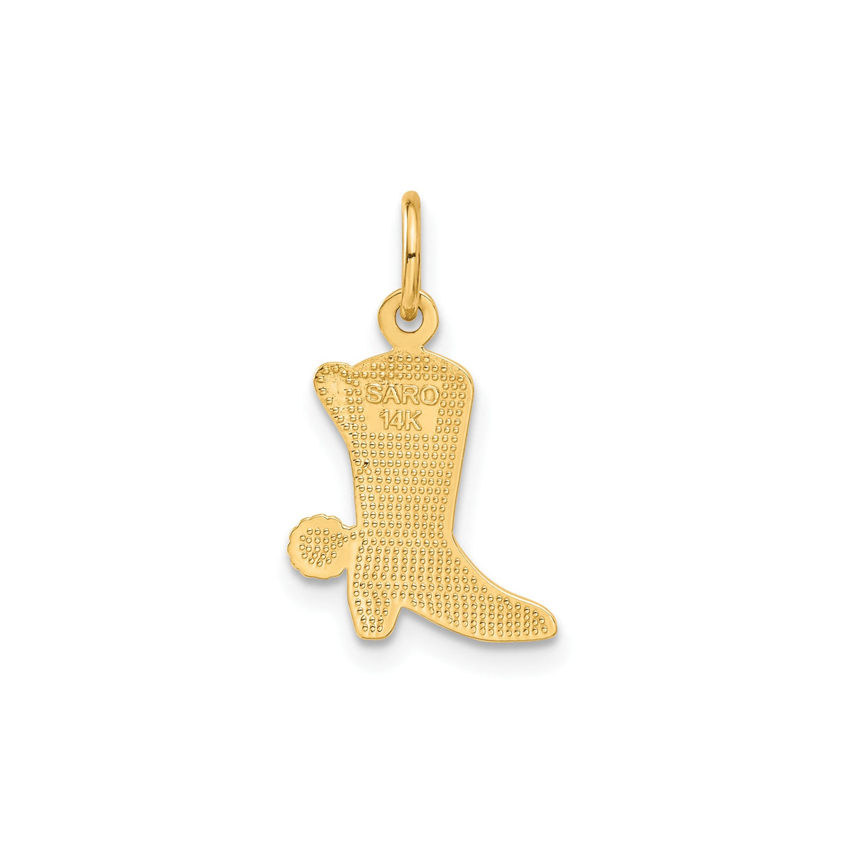 14k Yellow Gold Cowboy Boot Pendant with Spur Detail, Western Rodeo Style Charm