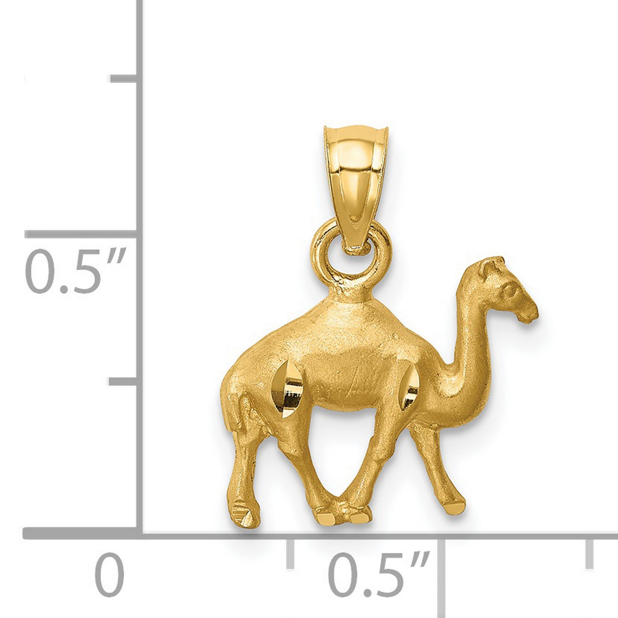 14k Yellow Gold Camel Pendant, Detailed Animal Charm Symbolizing Travel and Endurance