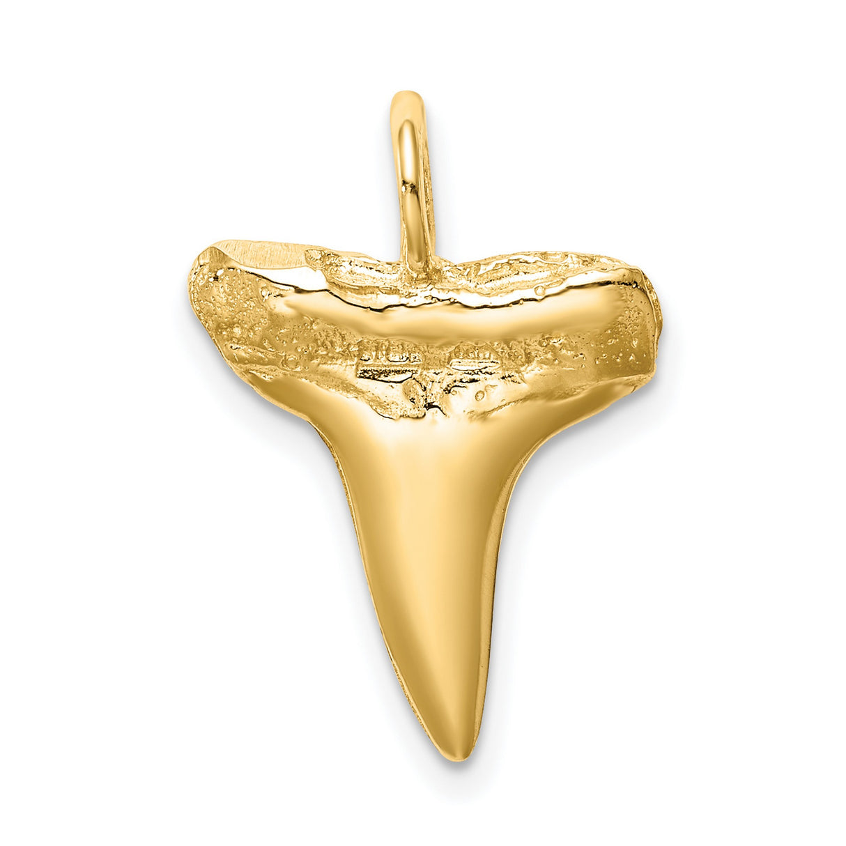 14k Yellow Gold Shark Tooth Pendant with Realistic Fossil Design, Nautical Ocean Jewelry for Men