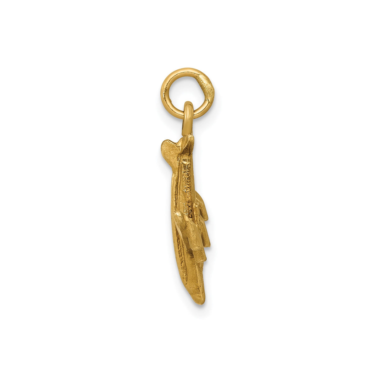 14k Yellow Gold Airplane Charm Pendant, Travel and Aviation Theme for Men or Women
