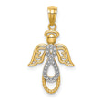 14k Multi-Tone Gold Angel Infinity Pendant with Rhodium Accents and Winged Design