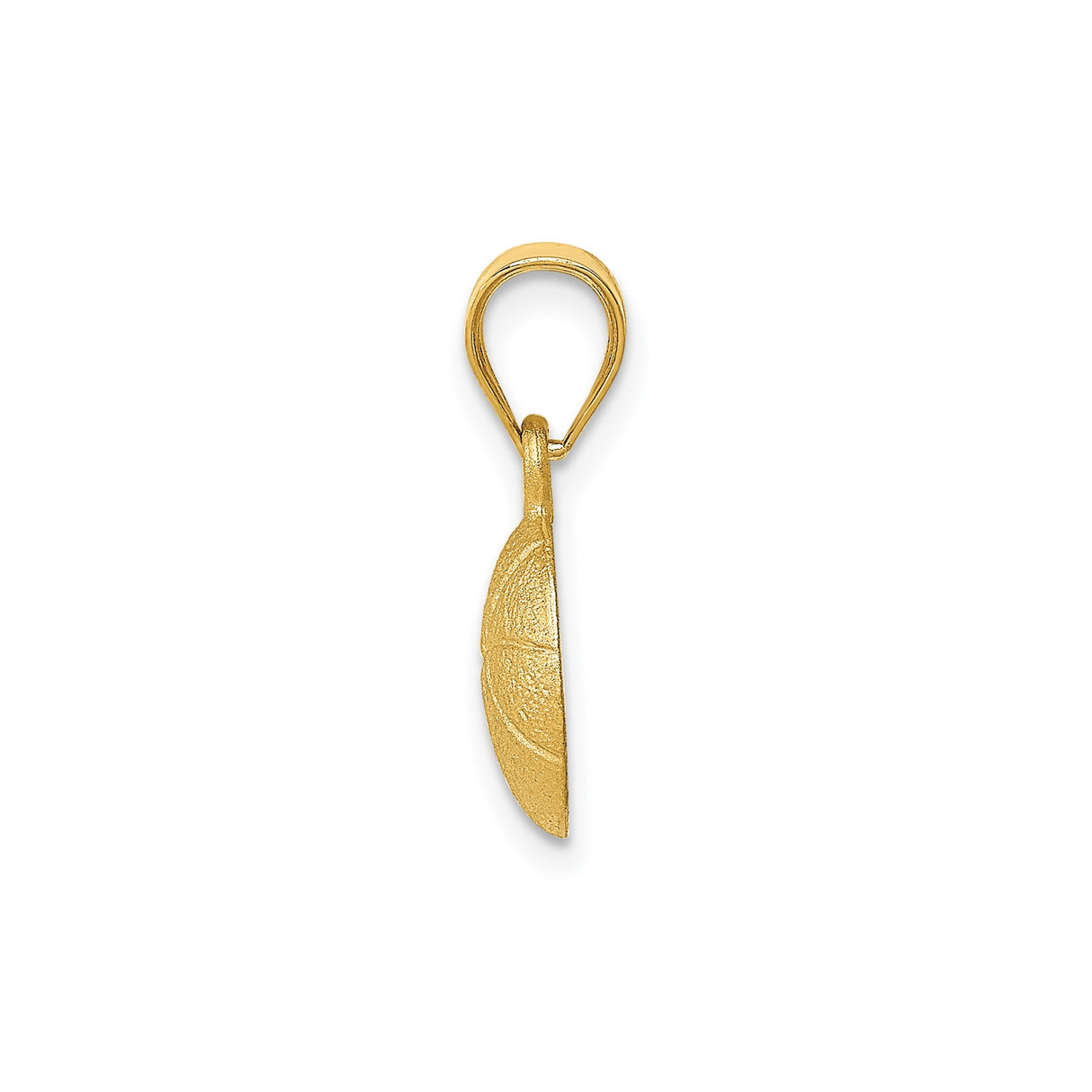 14k Yellow Gold Basketball Pendant, Textured Sports Charm for Athletes and Fans