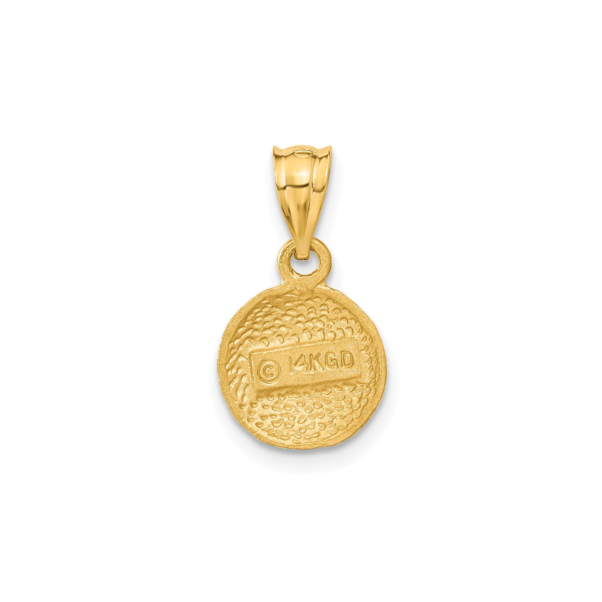 14k Yellow Gold Basketball Pendant, Textured Sports Charm for Athletes and Fans