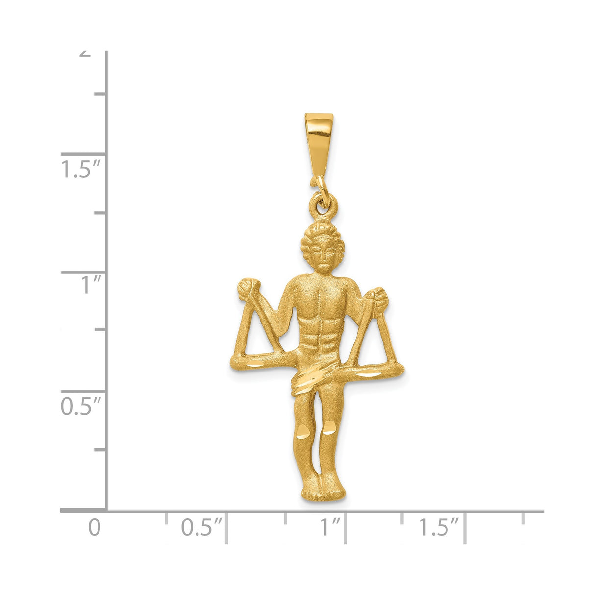 14k Yellow Gold Libra Zodiac Pendant with Balanced Scales Symbol for Astrology Lovers