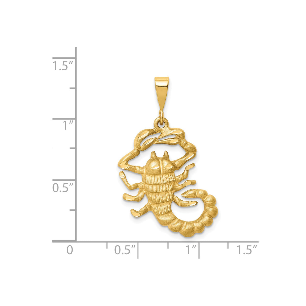 14k Yellow Gold Scorpio Zodiac Pendant with Detailed Scorpion Design