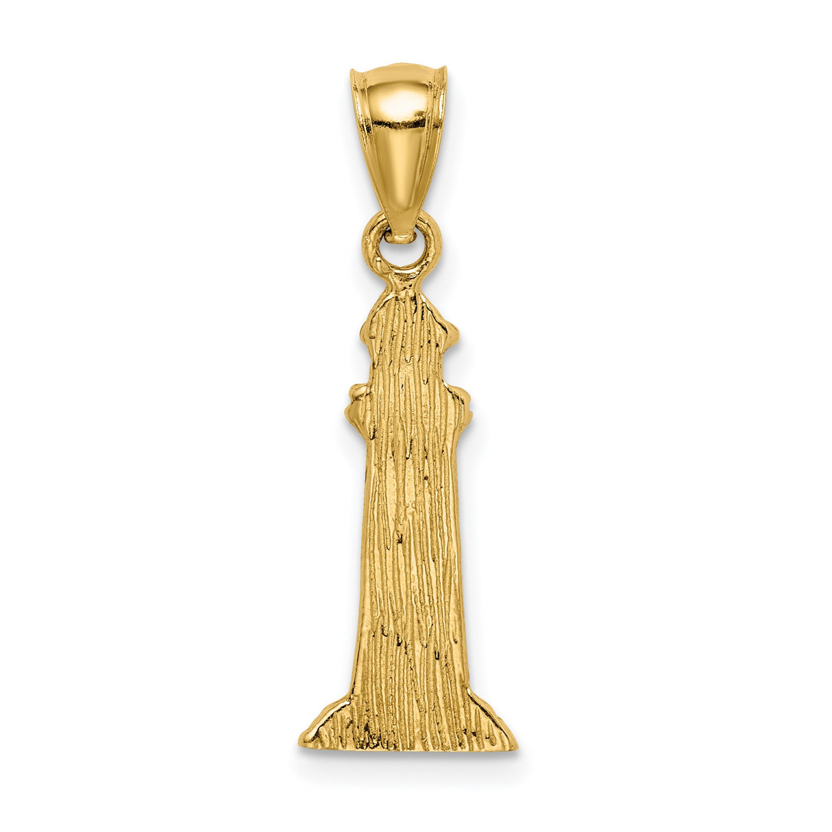 14k Yellow Gold Lighthouse Pendant, Nautical Charm with Coastal Ocean-Inspired Design