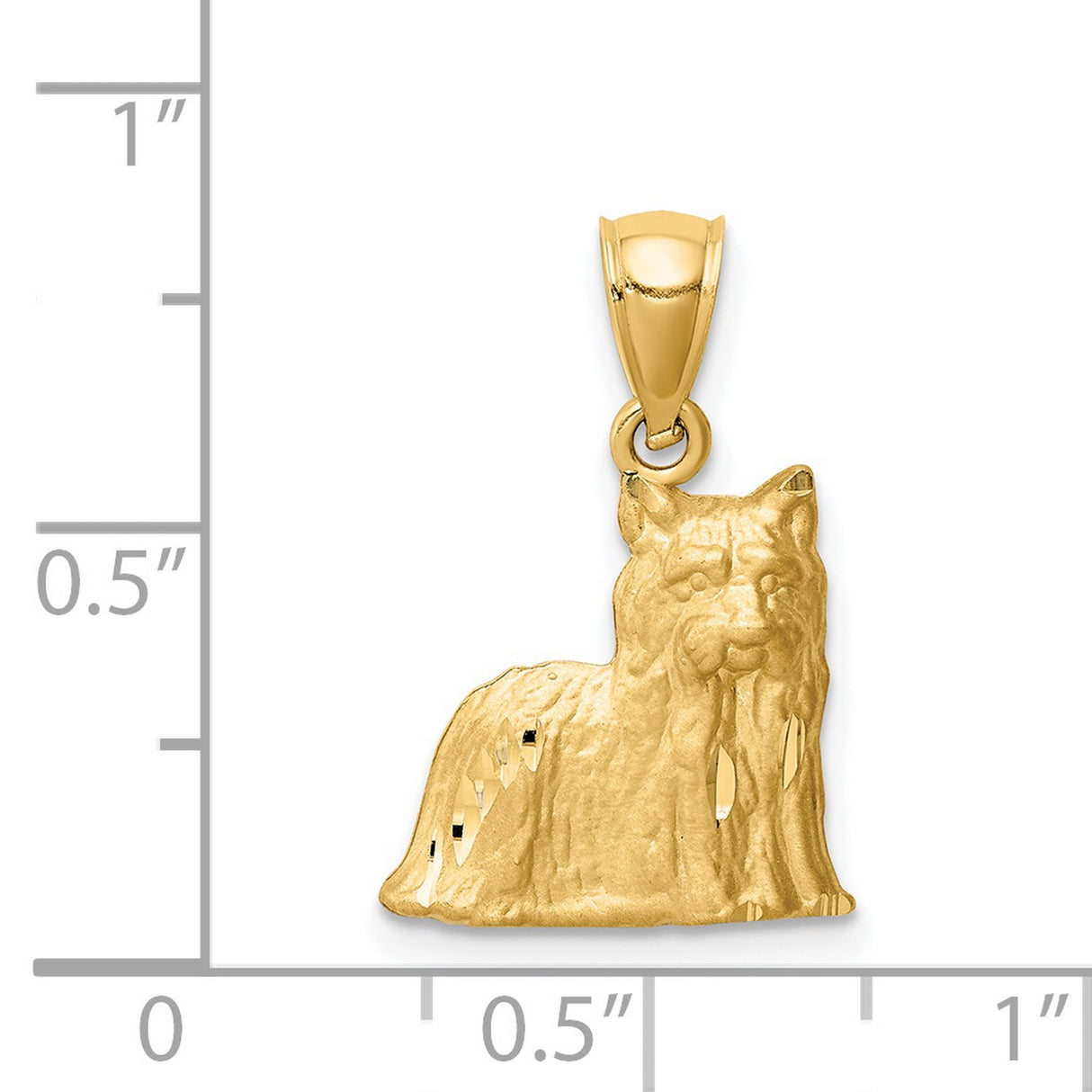 14k Yellow Gold Yorkshire Terrier Pendant, Detailed Dog Charm for Women or Unisex Wearers
