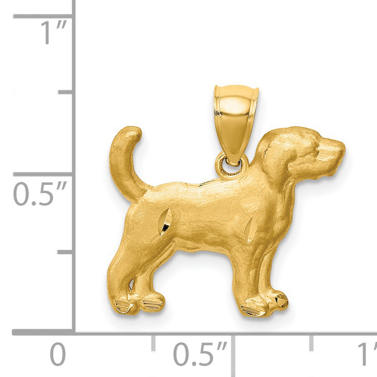14k Yellow Gold Labrador Retriever Pendant, Dog Silhouette Charm, Animal Jewelry for Pet Lovers