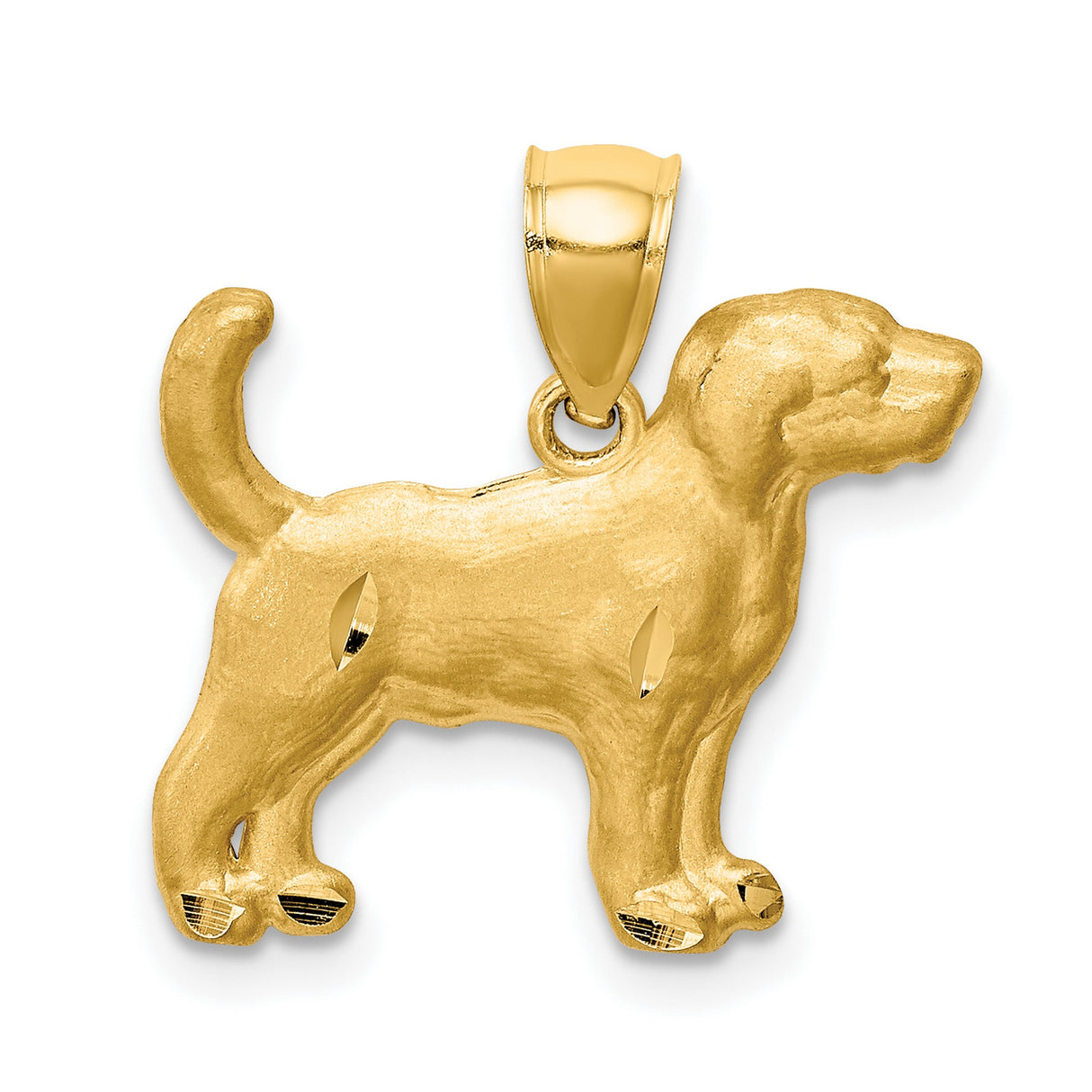14k Yellow Gold Labrador Retriever Pendant, Dog Silhouette Charm, Animal Jewelry for Pet Lovers