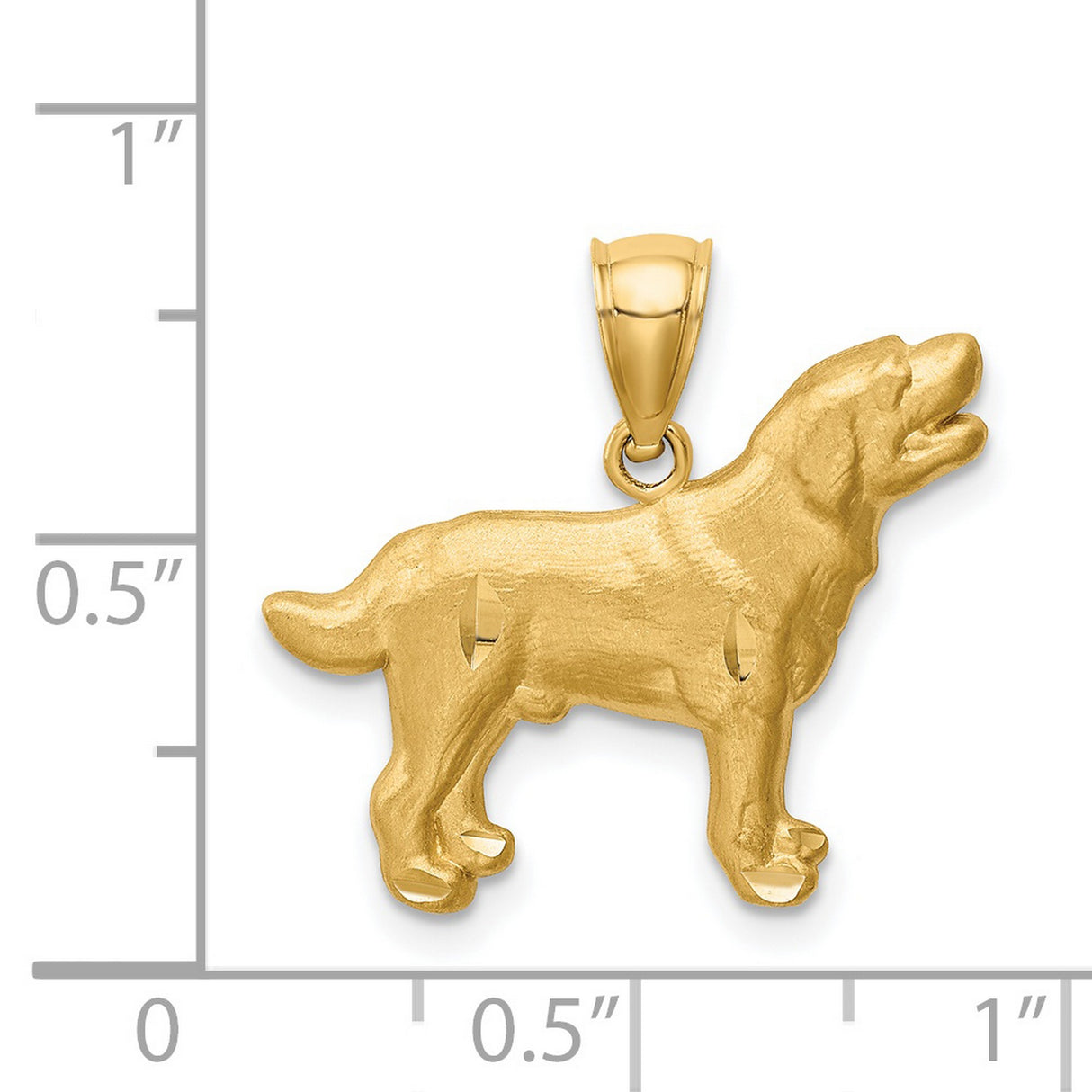 14k Yellow Gold Retriever Pendant, Detailed Dog Charm Symbolizing Loyalty