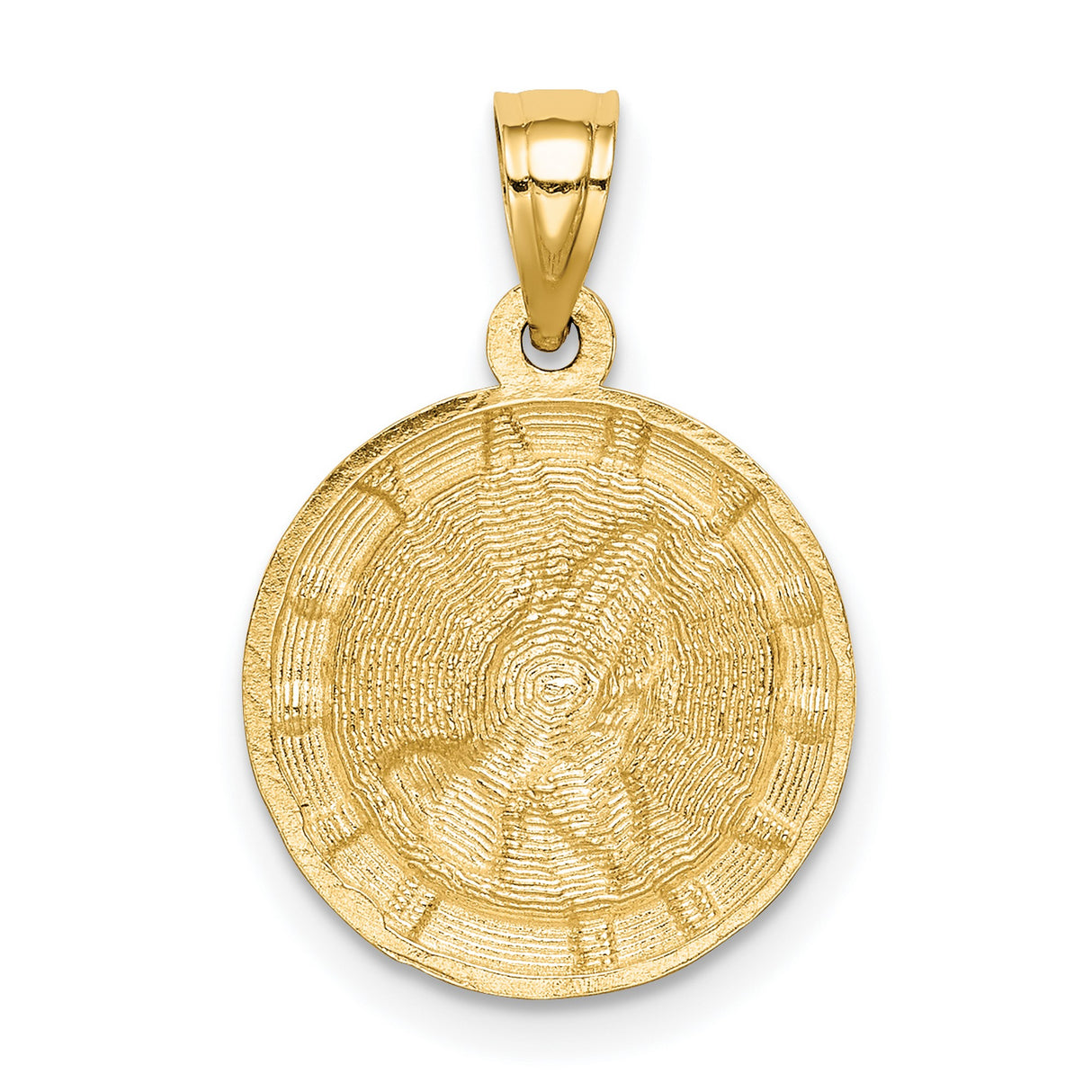 14k Multi-Tone Gold Christian Faith Pendant with Raised Praying Hands and Rhodium Accents