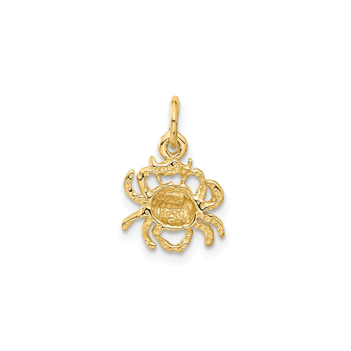 14k Yellow Gold Cancer Crab Zodiac Pendant with Horoscope Symbol, Astrology Charm for Women or Unisex